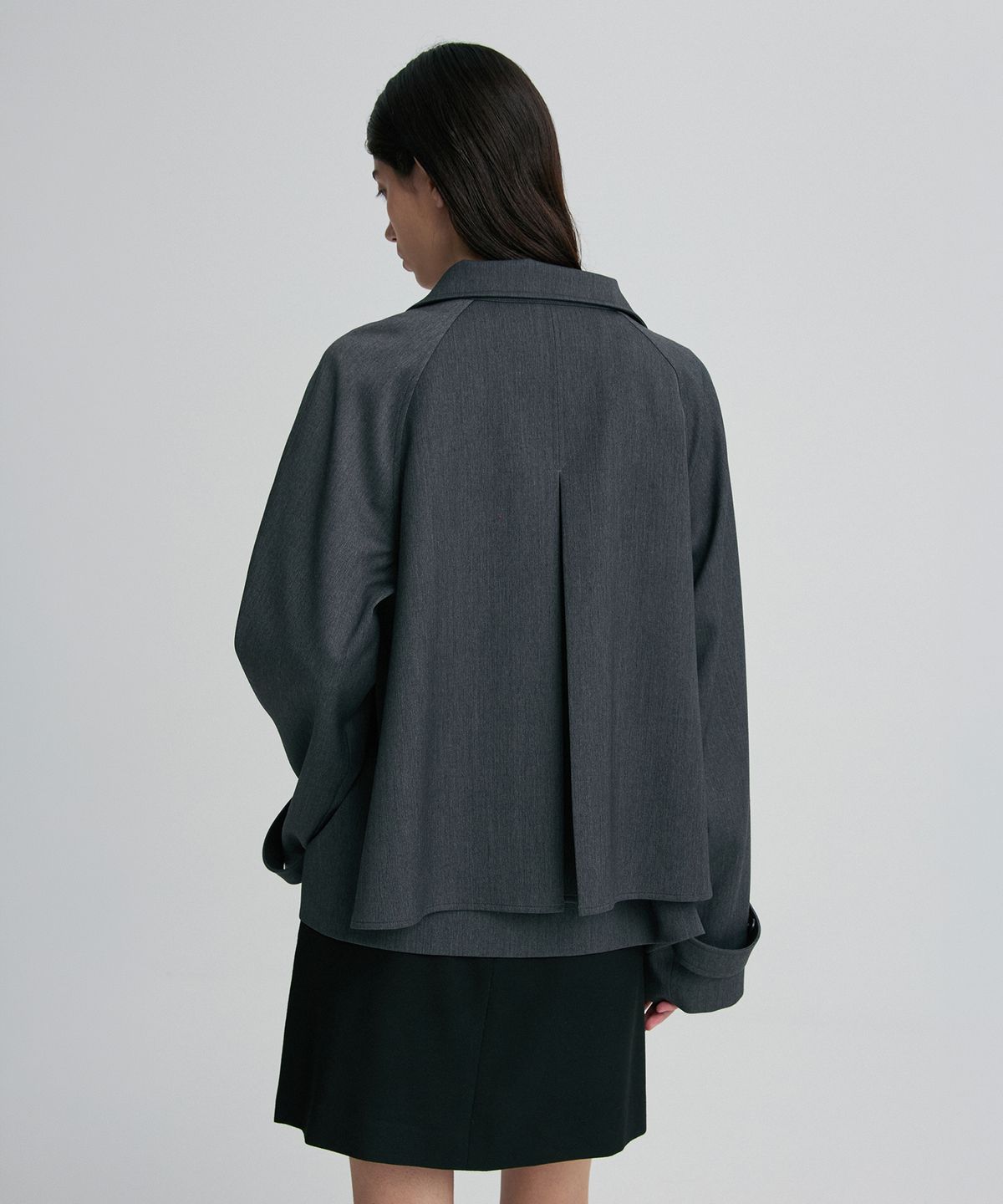 리이(RE RHEE) WOOL-SILK BLEND TRENCH COAT