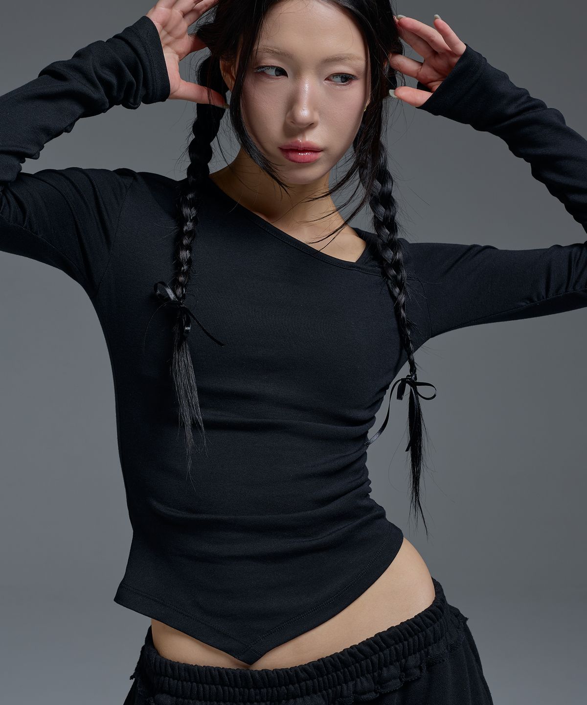 레디(RED.2) 셔링긴팔 블랙