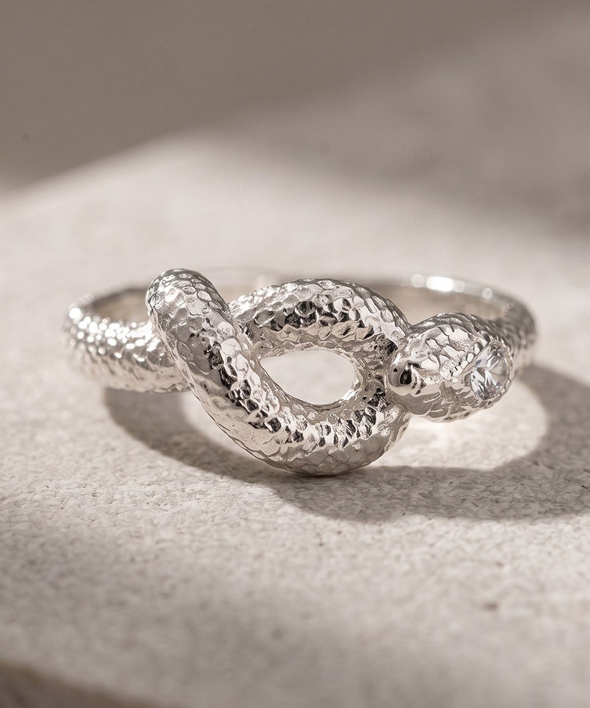 엘렌쥬얼리(HELENE JEWELRY) 실버 Silver 925 페어 큐빅 스네이크 미스 링 은 반지