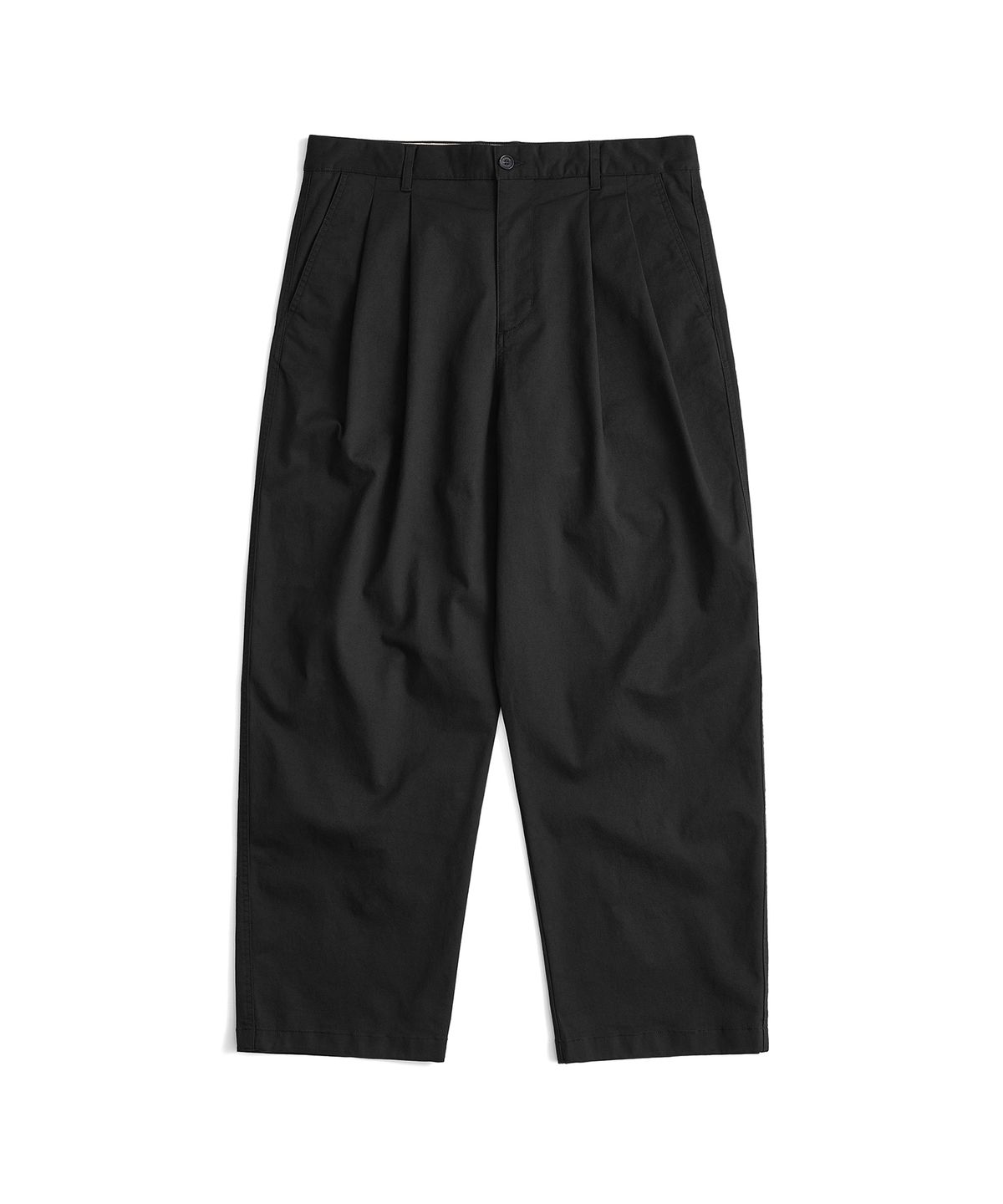 힐리먼트(HELEMENT) 더블 플리트 코튼 팬츠 (BLACK)