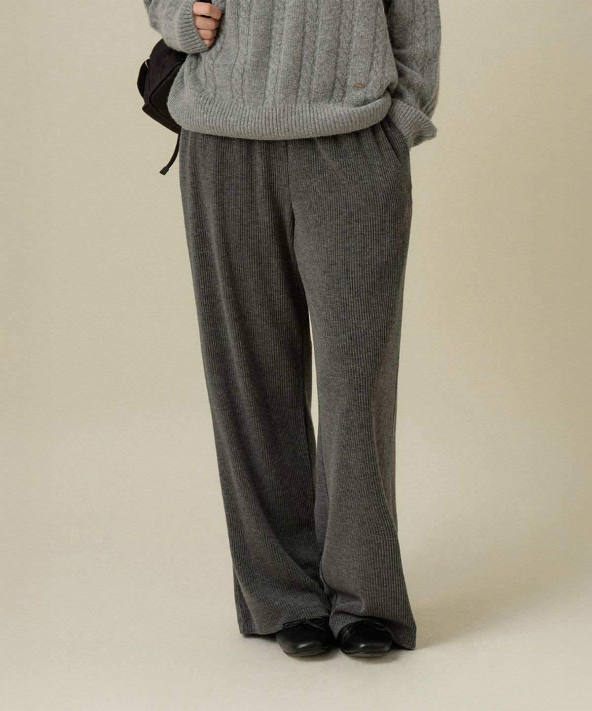 망고매니플리즈(MANGO MANY PLEASE) SOI BANDING PANTS_CHARCOAL