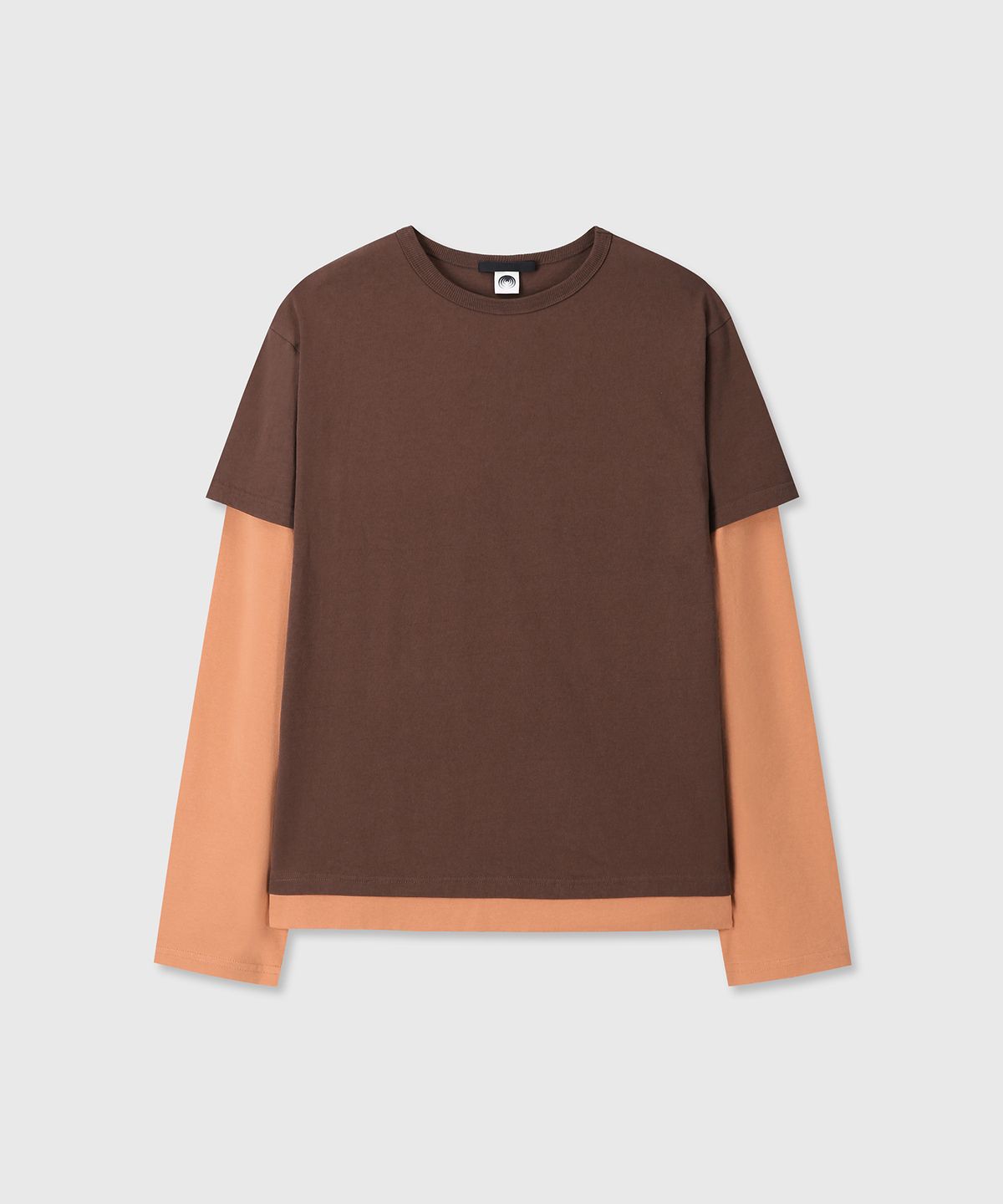 다이브인(DIVEIN) [DIVEIN X DAMONS YEAR] GRAPHIC LAYERED LONG SLEEVE (BROWN / ORANGE)