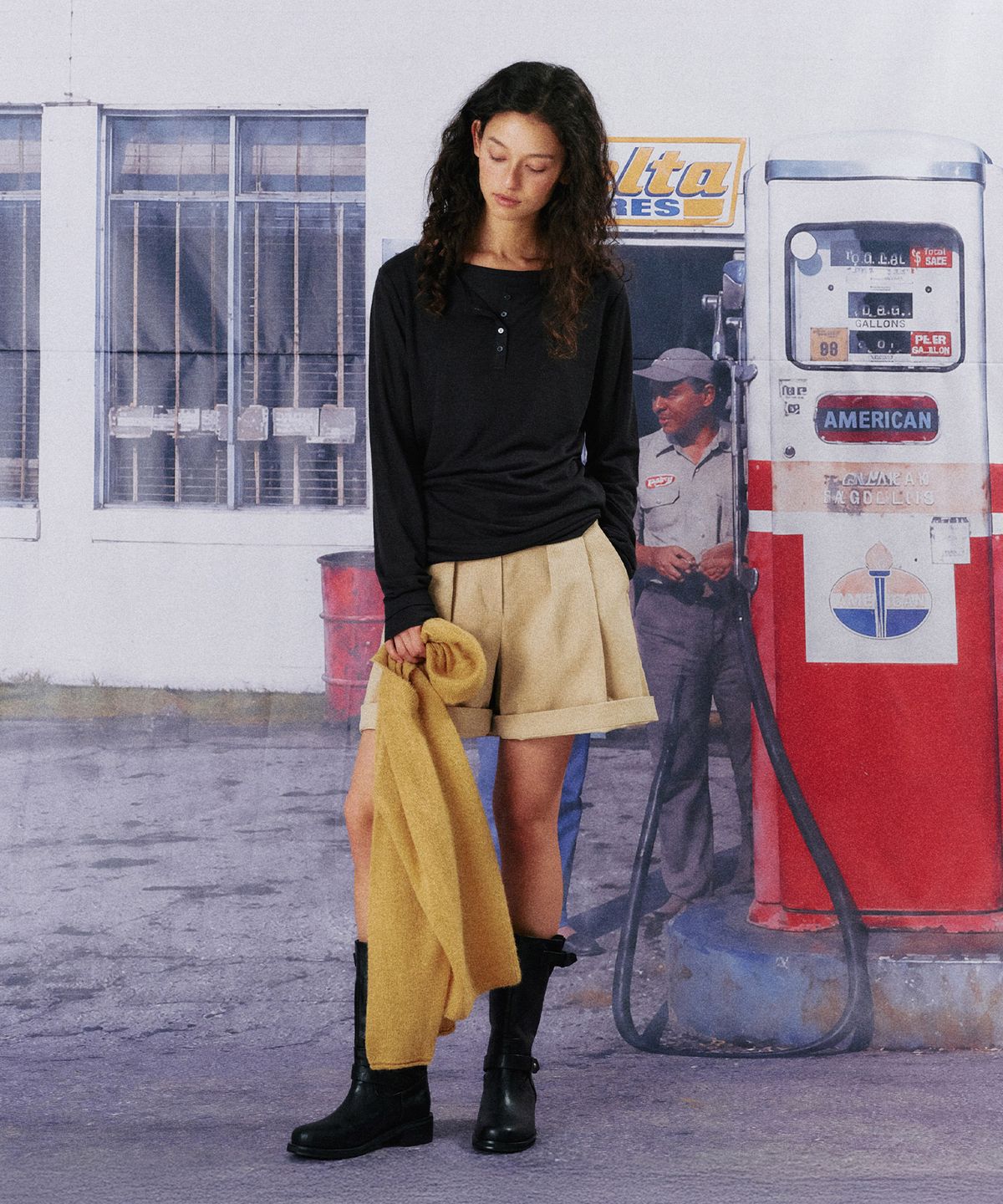 망고매니플리즈(MANGO MANY PLEASE) EEZ LAYERED TEE_CHARCOAL