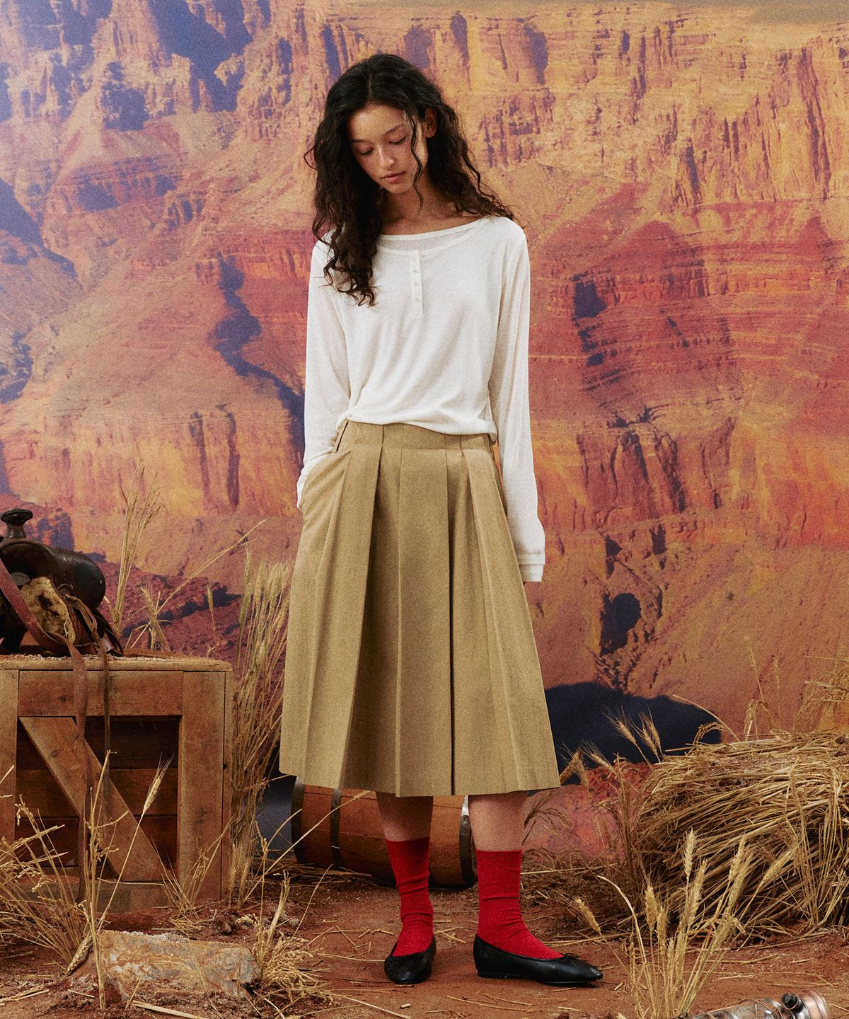 망고매니플리즈(MANGO MANY PLEASE) EEZ LAYERED TEE_IVORY