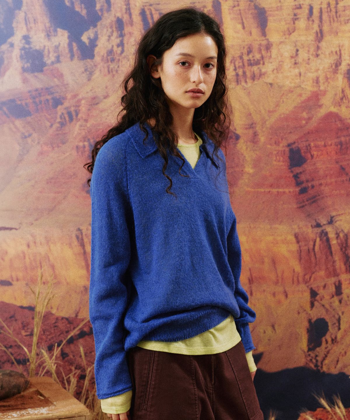 망고매니플리즈(MANGO MANY PLEASE) PACA COLLAR KNIT_BLUE