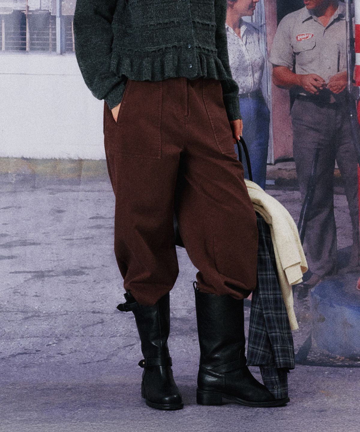 망고매니플리즈(MANGO MANY PLEASE) FADE FATIGUE PANTS_BROWN