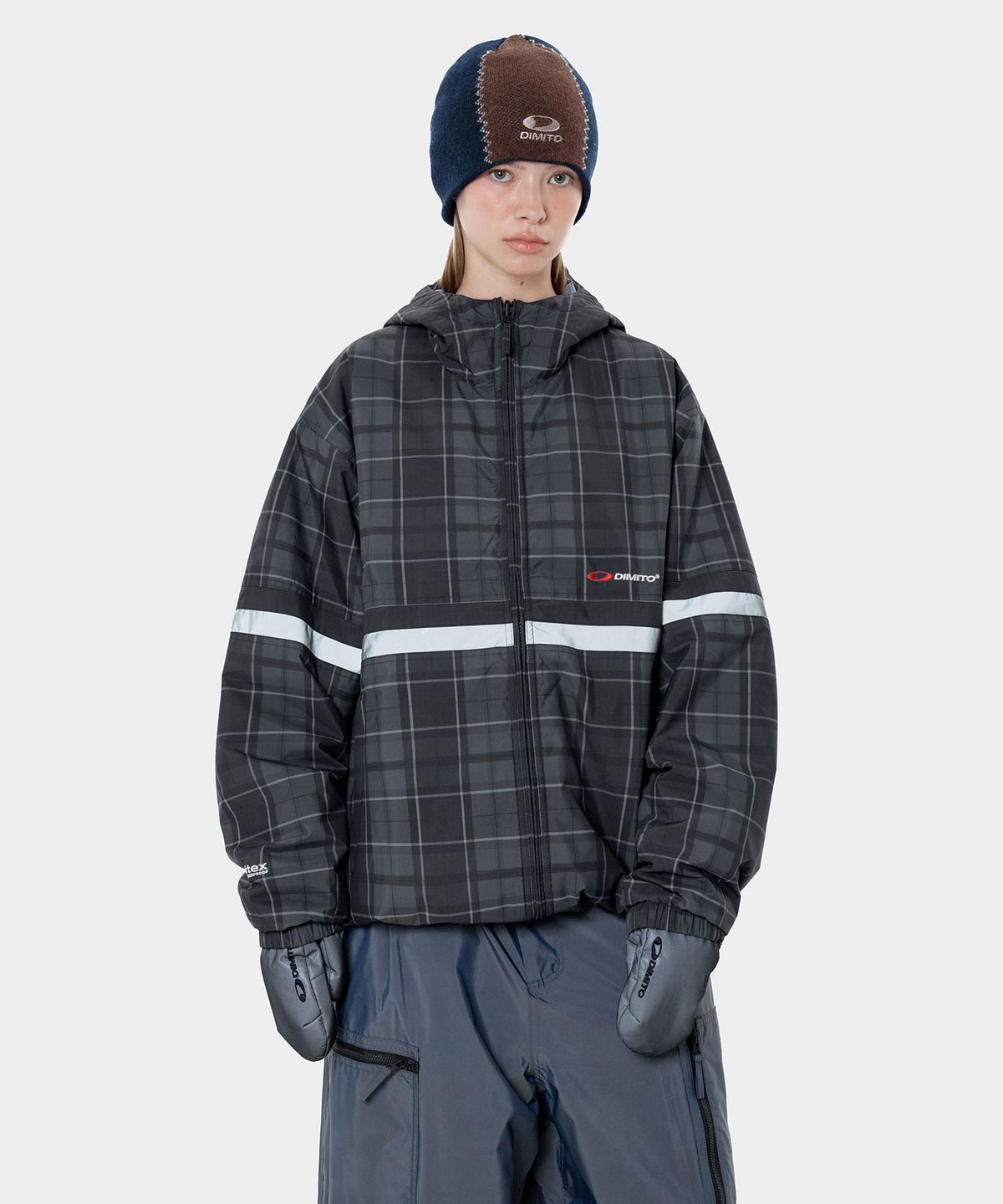 디미토(DIMITO) REVERSIBLE WIND JACKET NAVY CHECK