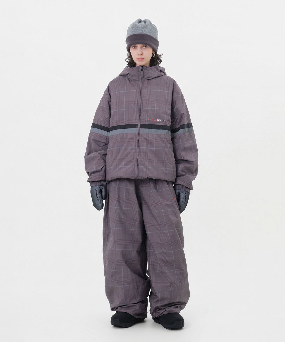 디미토(DIMITO) REVERSIBLE WIND JACKET WINE CHECK