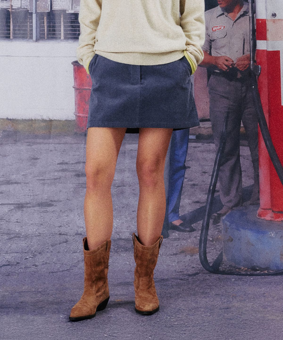 망고매니플리즈(MANGO MANY PLEASE) JOI CORDUROY MINI SKIRT_BLUE