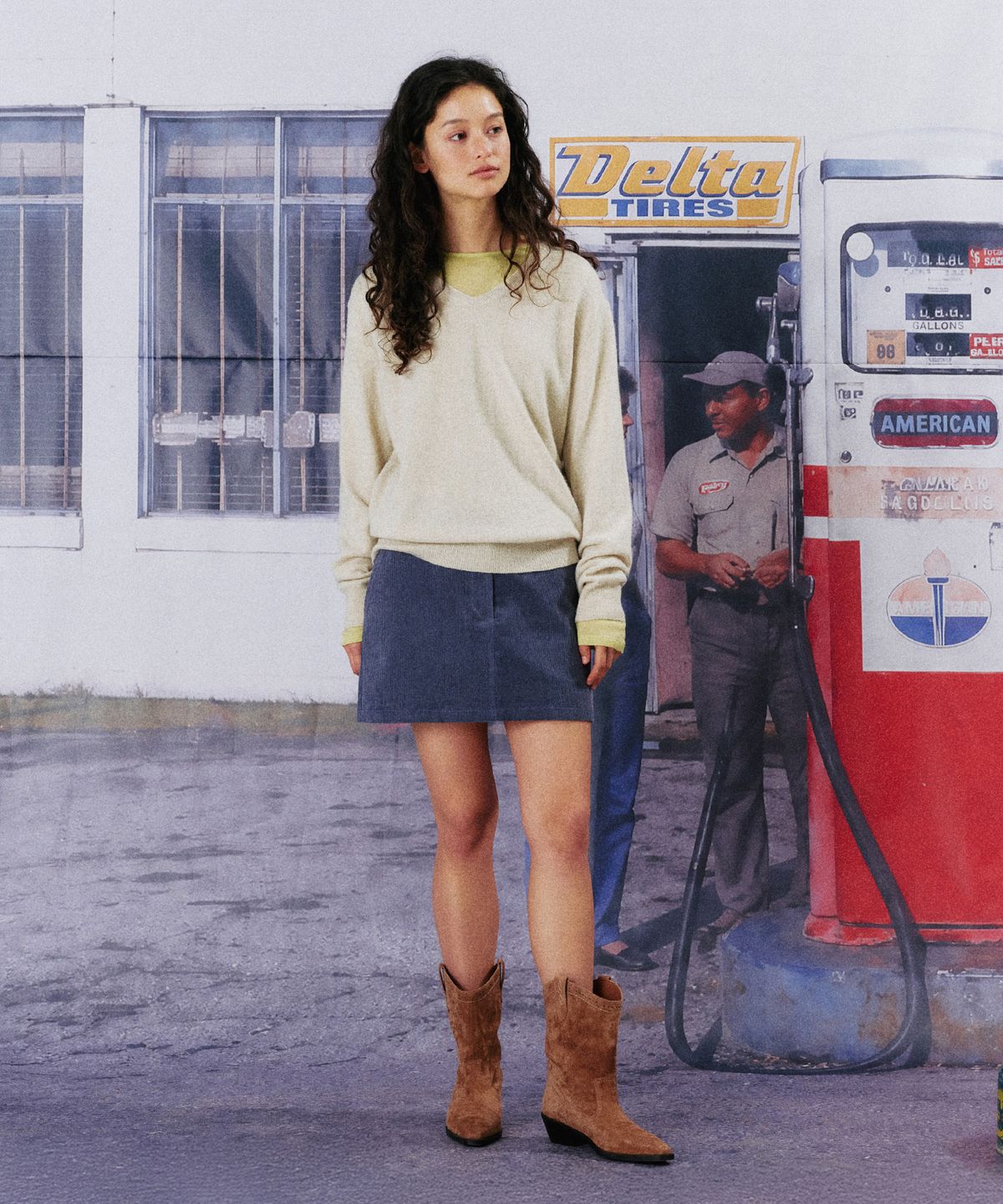 망고매니플리즈(MANGO MANY PLEASE) JOI CORDUROY MINI SKIRT_BLUE