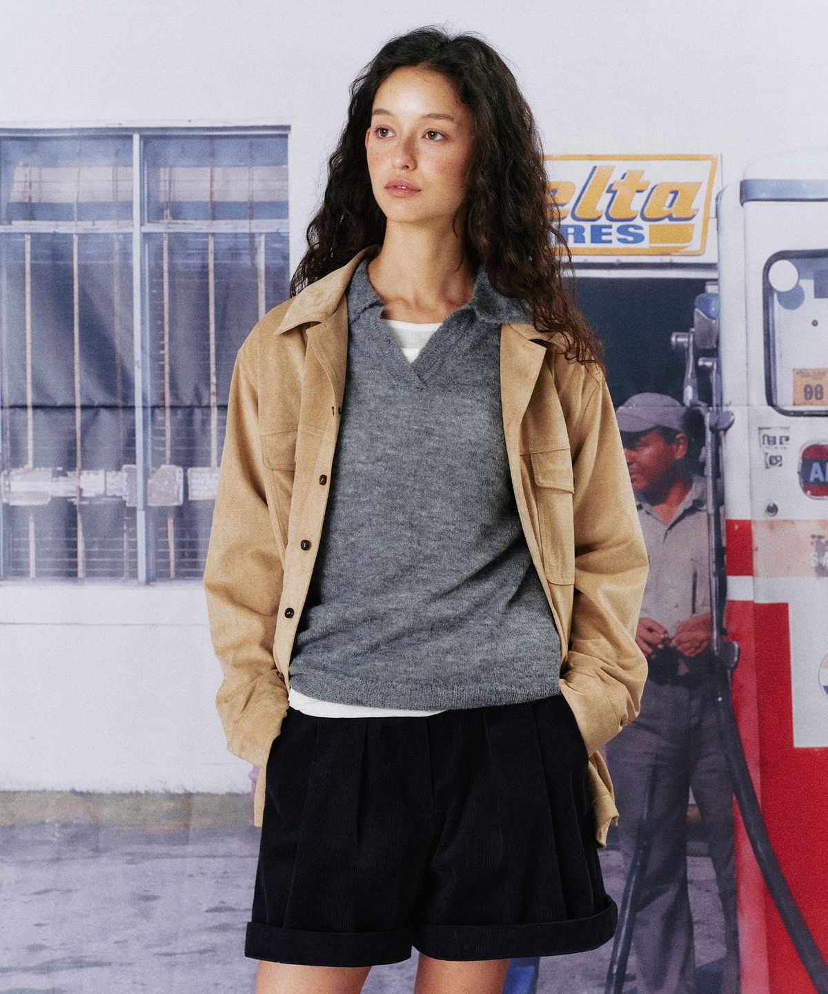 망고매니플리즈(MANGO MANY PLEASE) ROAD SUEDE JACKET_BEIGE