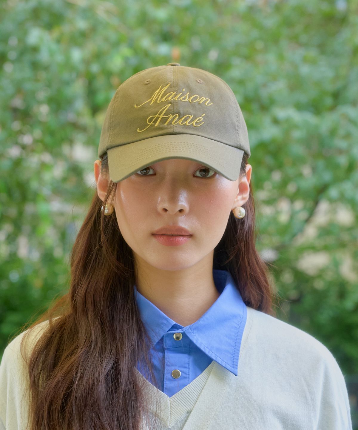 아나에(ANAE) SCRIPT CAP OLIVE KHAKI