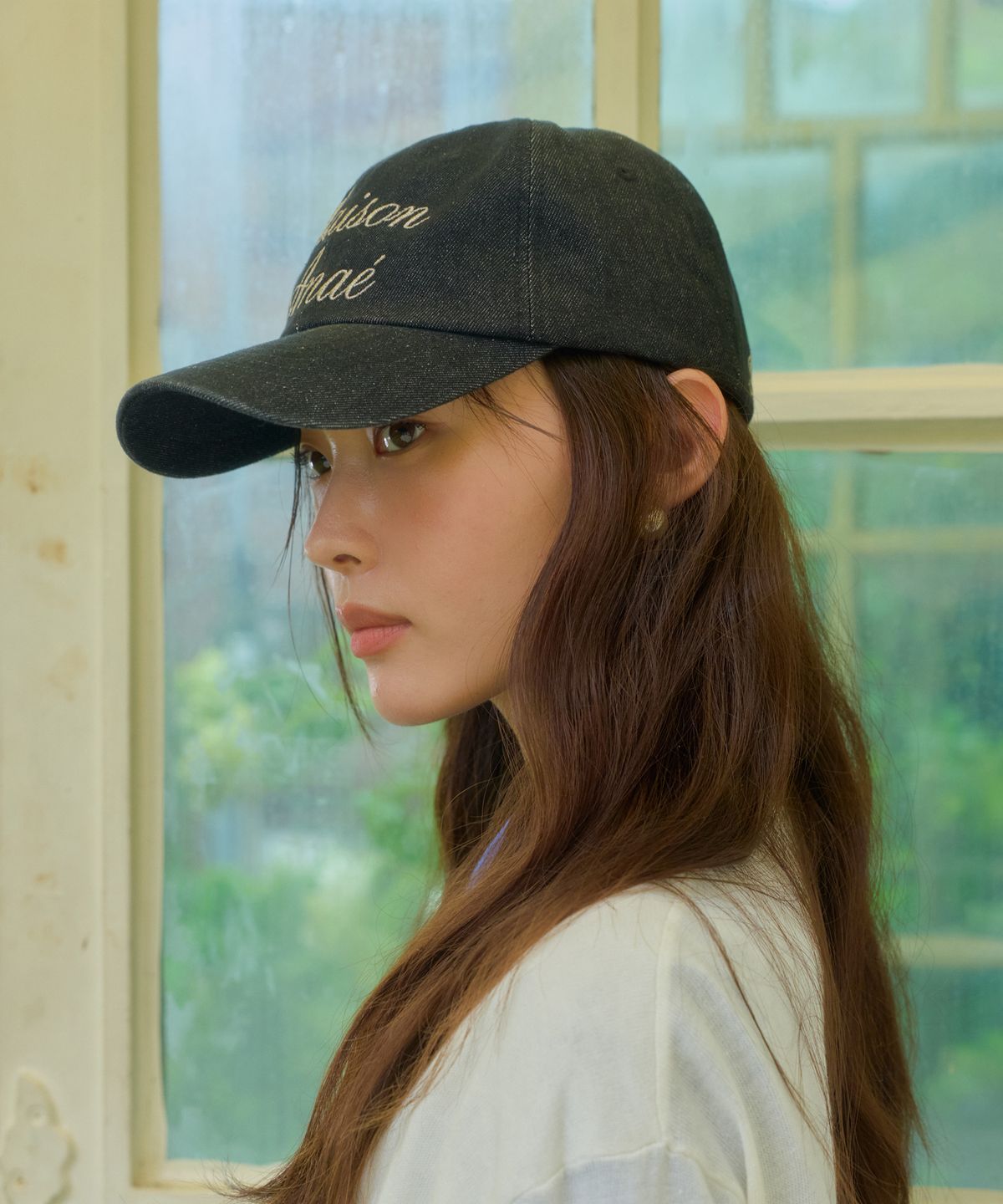 아나에(ANAE) SCRIPT DENIM CAP BLACK