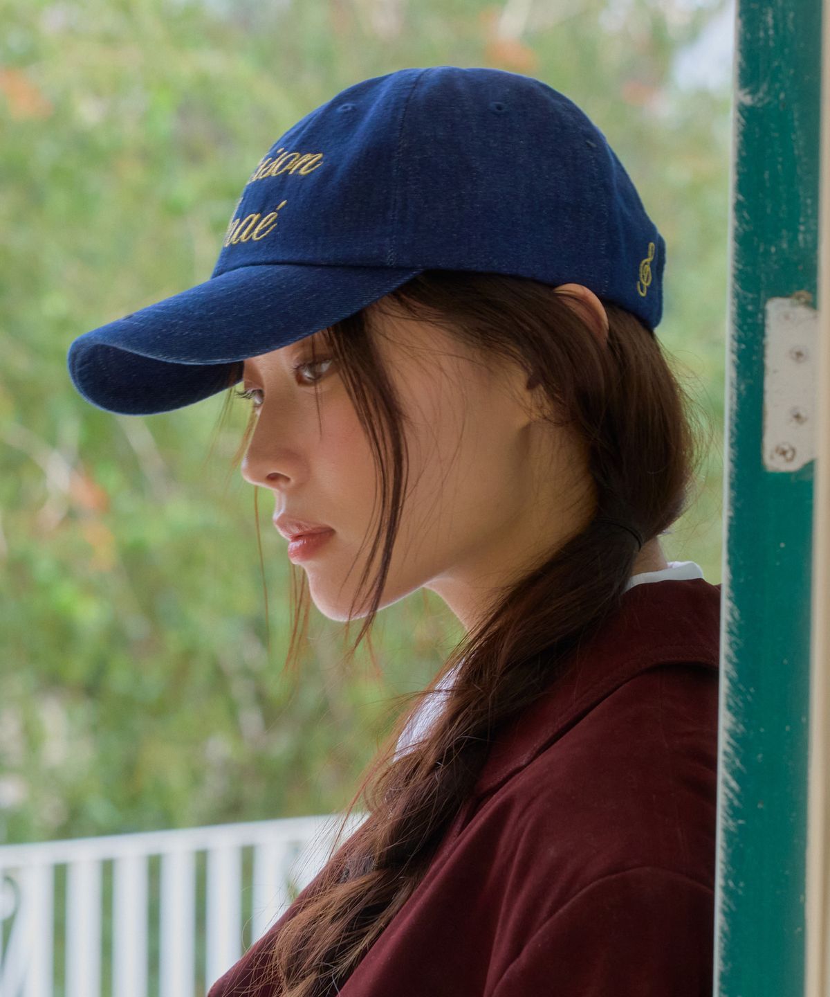 아나에(ANAE) SCRIPT DENIM CAP DARKBLUE