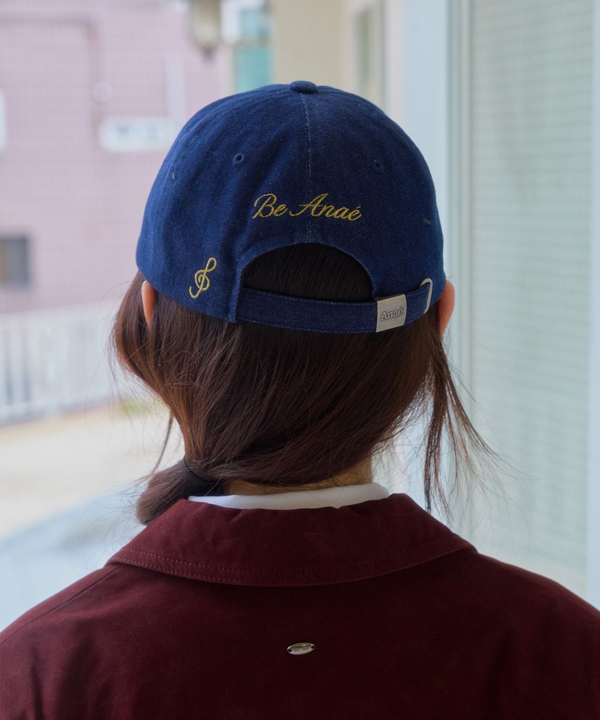 아나에(ANAE) SCRIPT DENIM CAP DARKBLUE