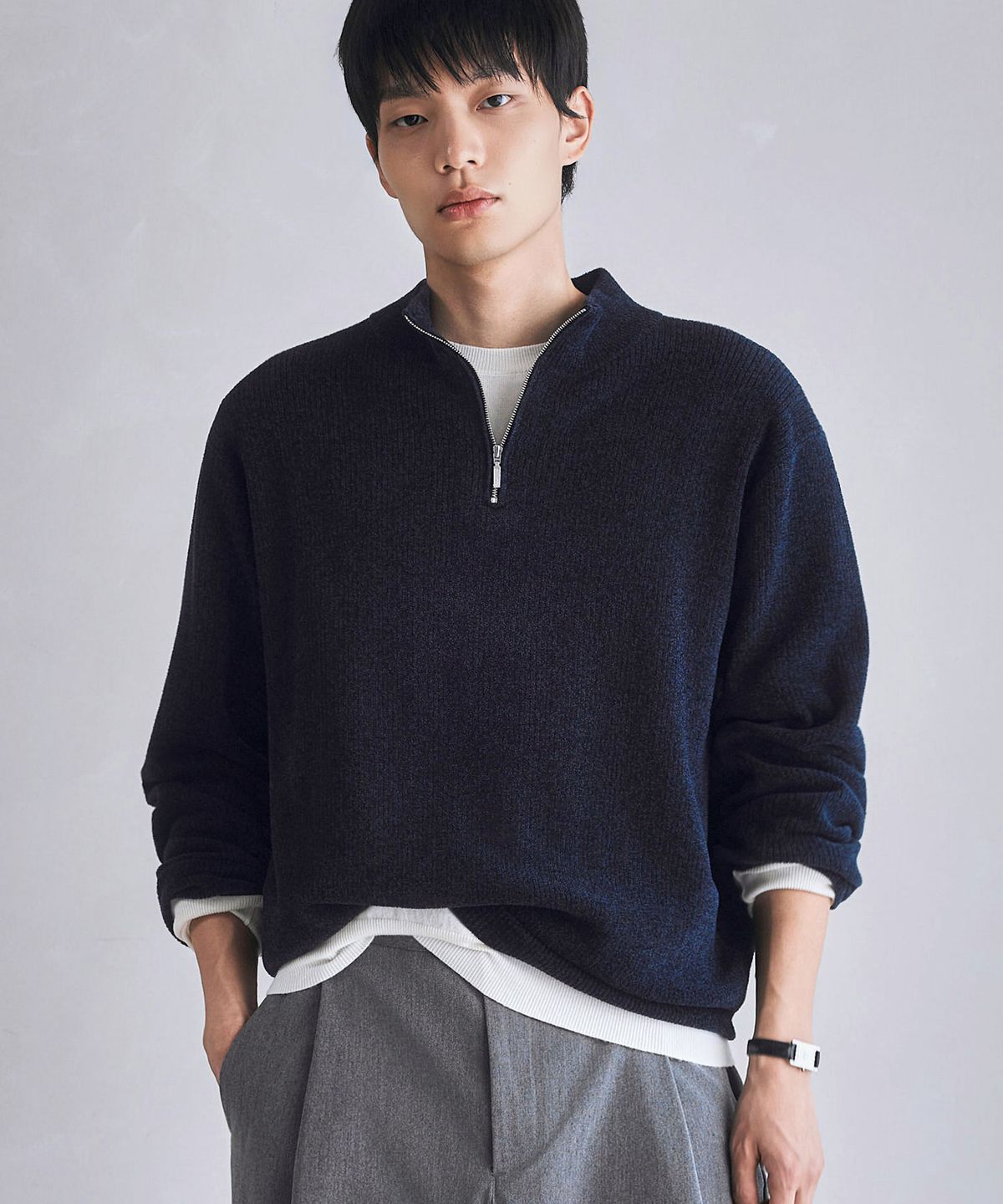 더니트컴퍼니(THEKNITCOMPANY) [스토커즈 콜라보] 코지 플리스 쿼터 집업 니트 4color