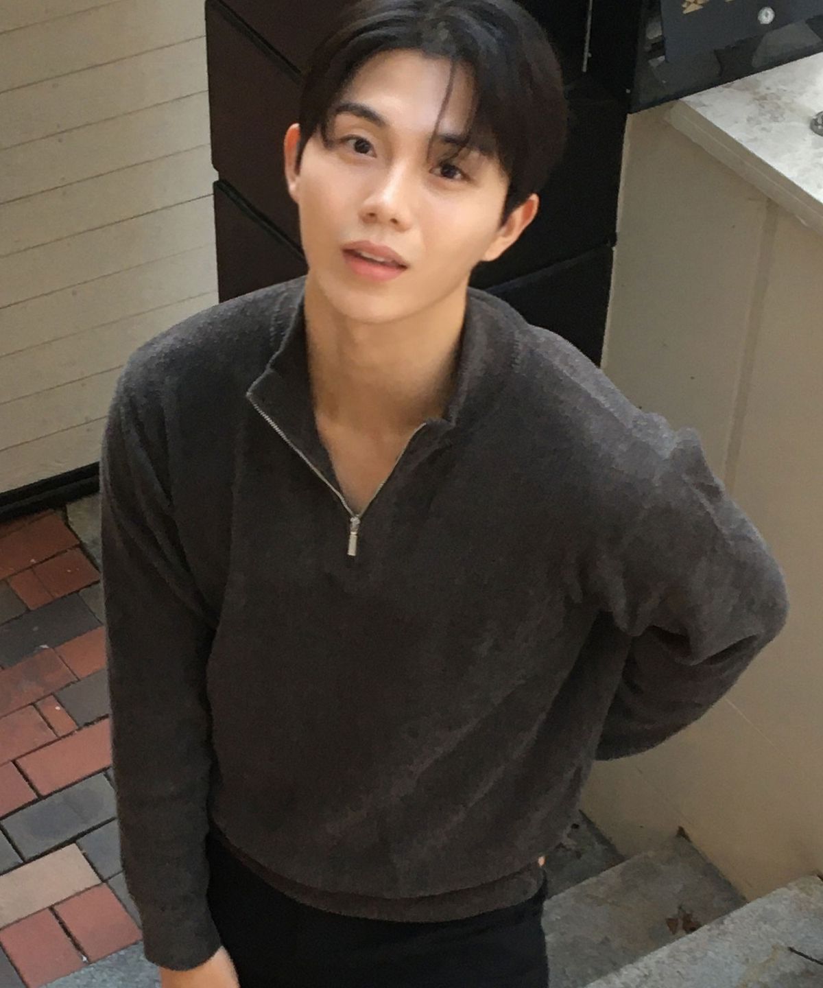 더니트컴퍼니(THEKNITCOMPANY) [스토커즈 콜라보] 코지 플리스 쿼터 집업 니트 4color