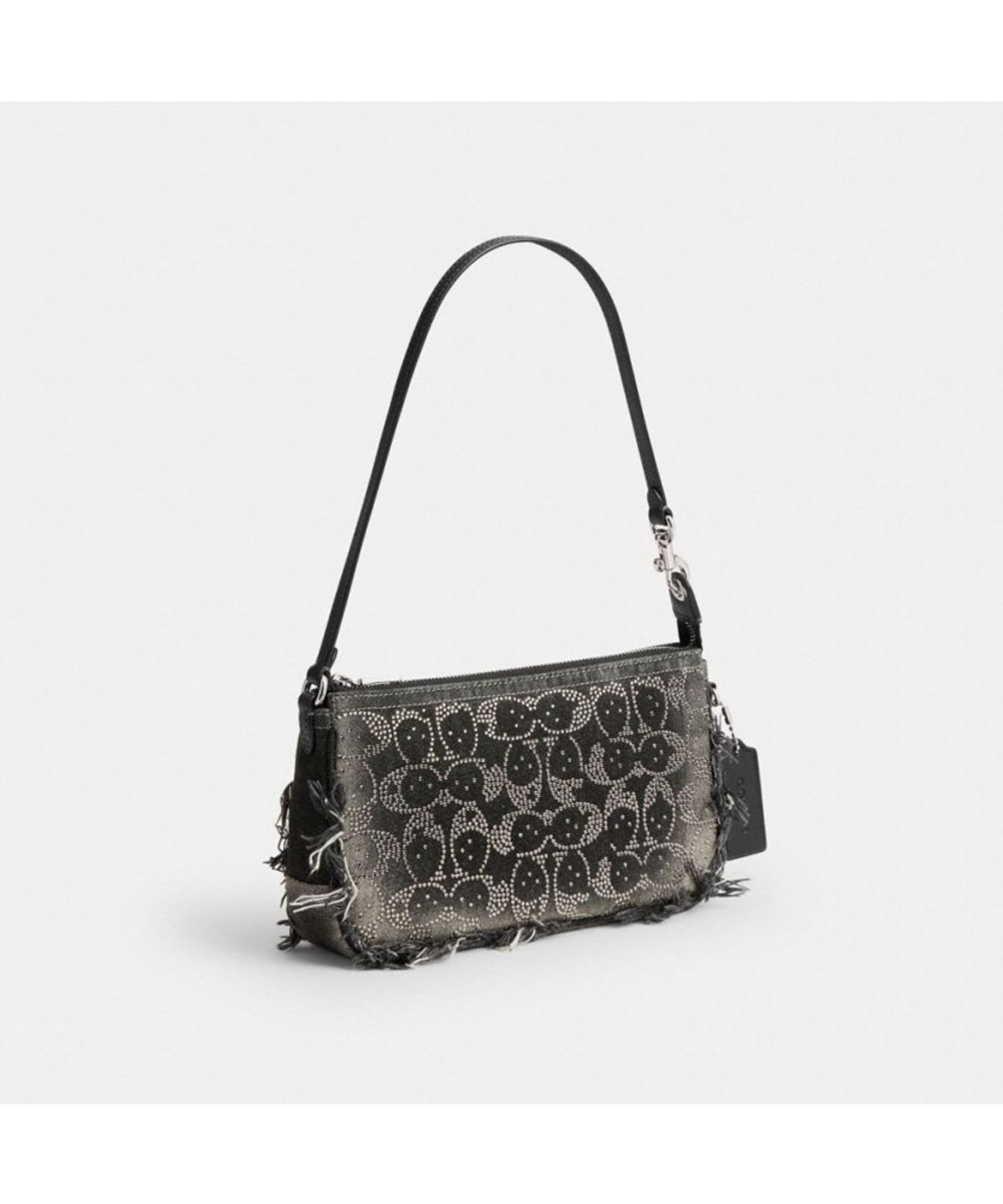 코치(COACH) 플라자 백 인 리제너러티브 코튼 데님 위드 러브드 크리스탈 시그니처 CFT37 LHBLK