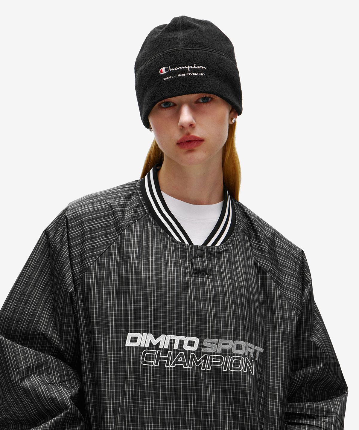 디미토(DIMITO) [CHAMPION x DIMITO] SCRIPT FLEECE BEANIE BLACK