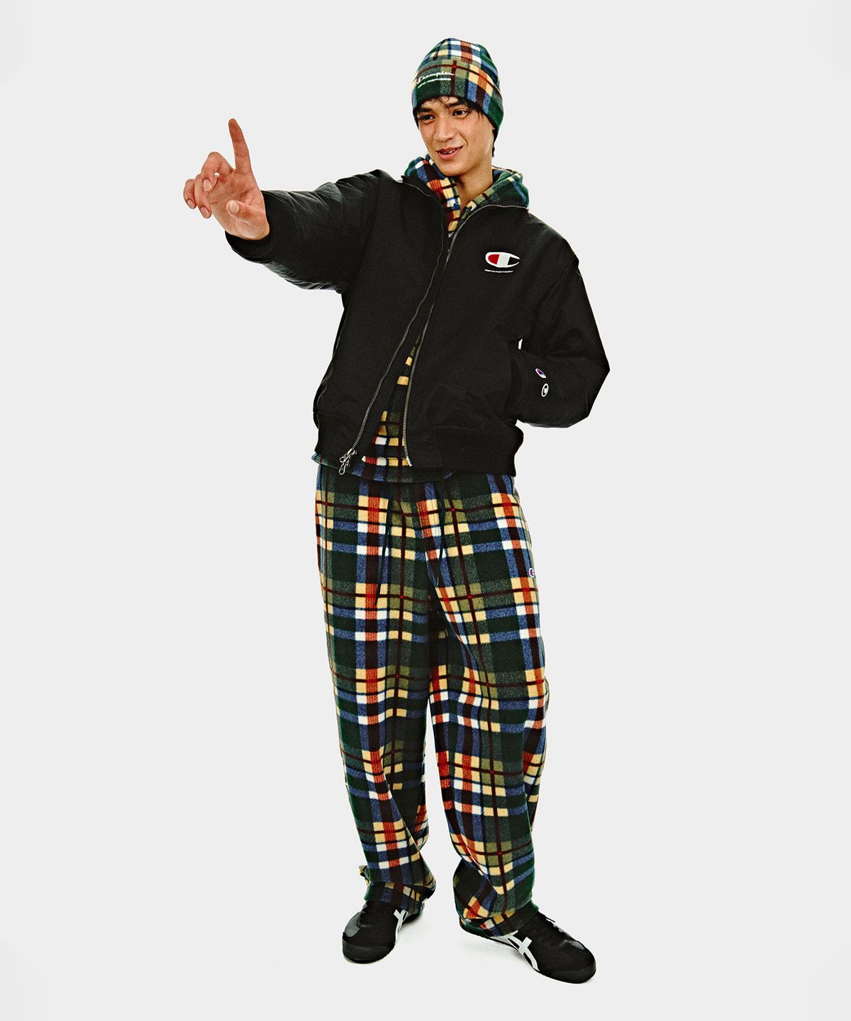 디미토(DIMITO) [CHAMPION x DIMITO] SCRIPT FLEECE OG PANTS RETRO CHECK
