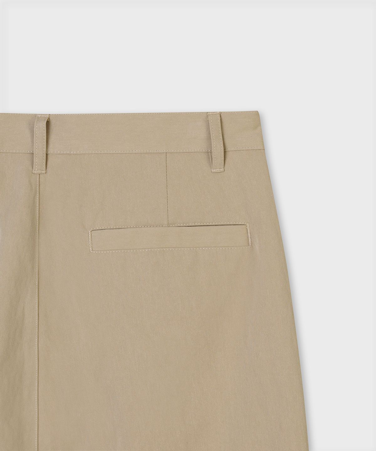 플랙(PLAC) 와이드 더블 턱 코튼 팬츠 베이지