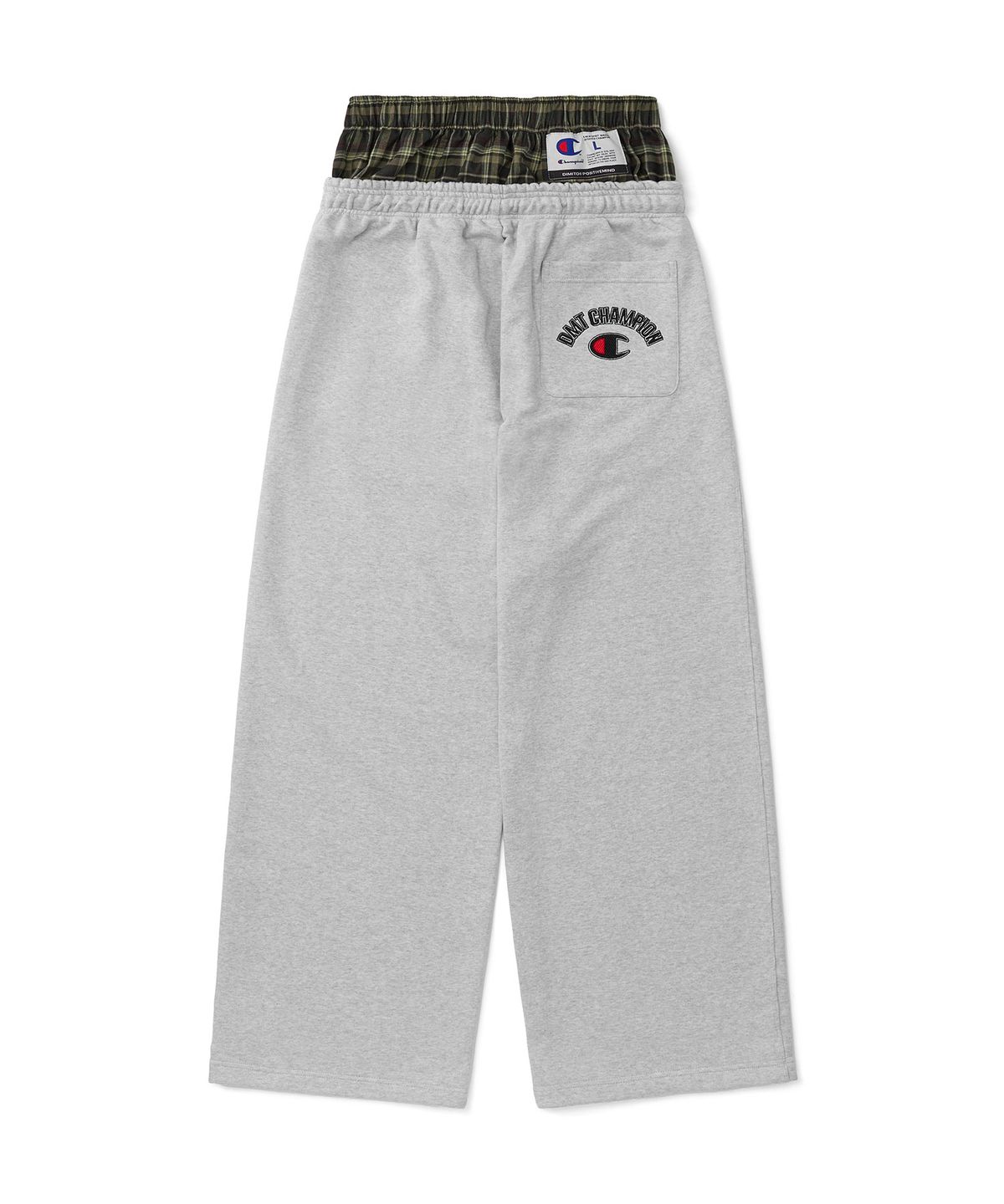 디미토(DIMITO) [CHAMPION x DIMITO] CHECK WAIST COLLEGE SWEATPANTS OXFORD GREY
