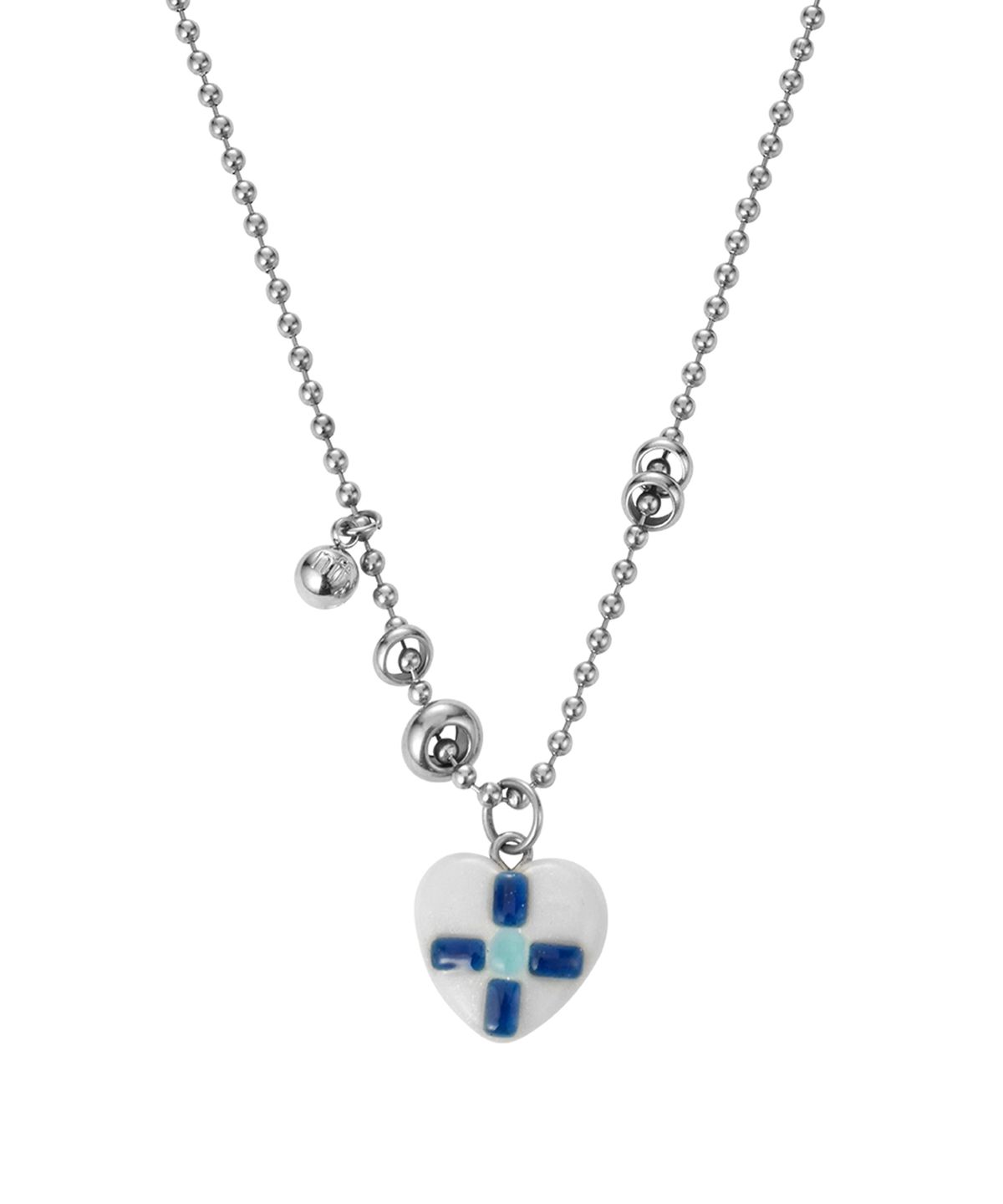 엔프프(NFF) rosette heart necklace-white