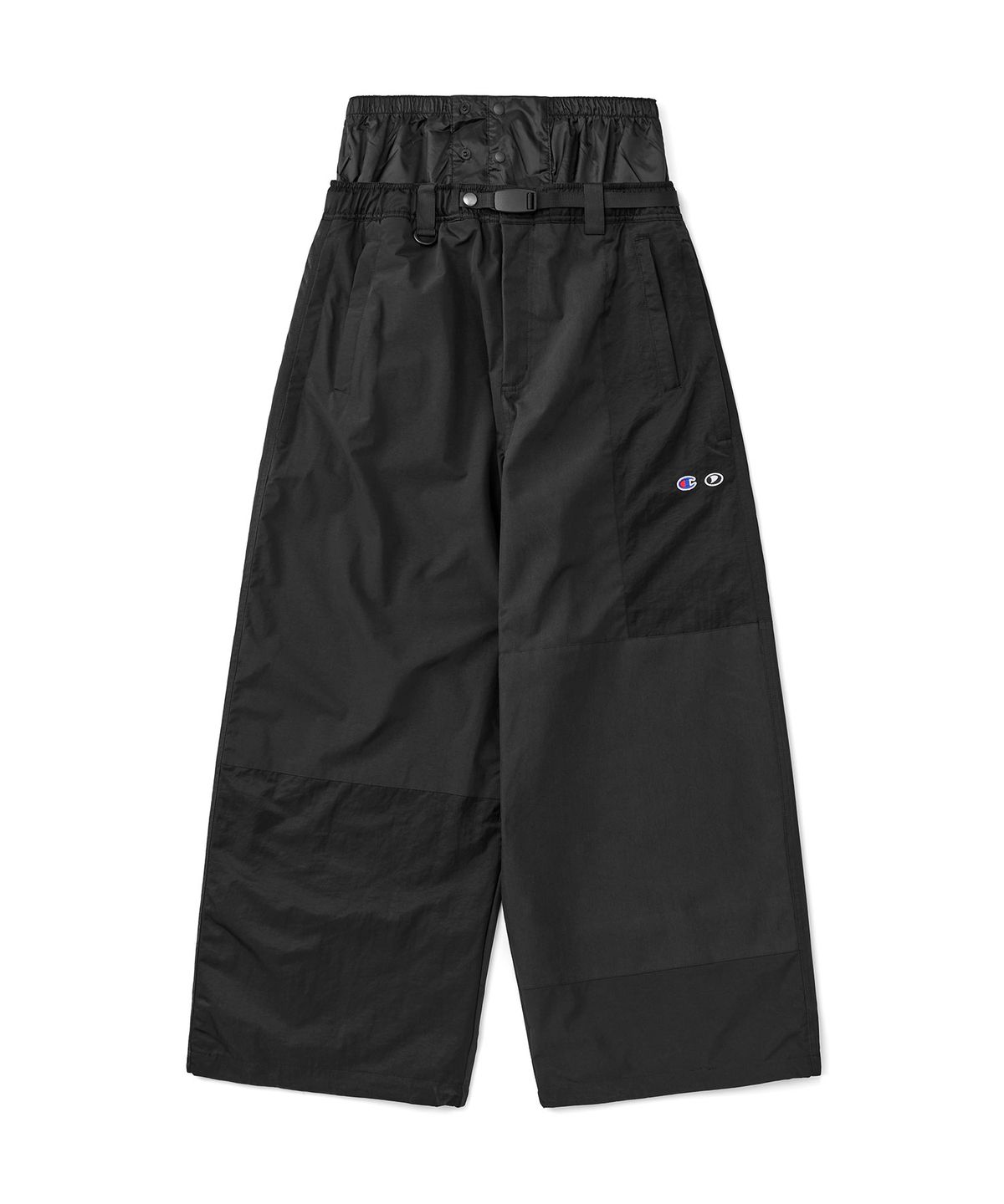디미토(DIMITO) [CHAMPION x DIMITO] C-LOGO COLLEGE PATCHWORK PANTS (WIDE FIT LV.2) BLACK MIX