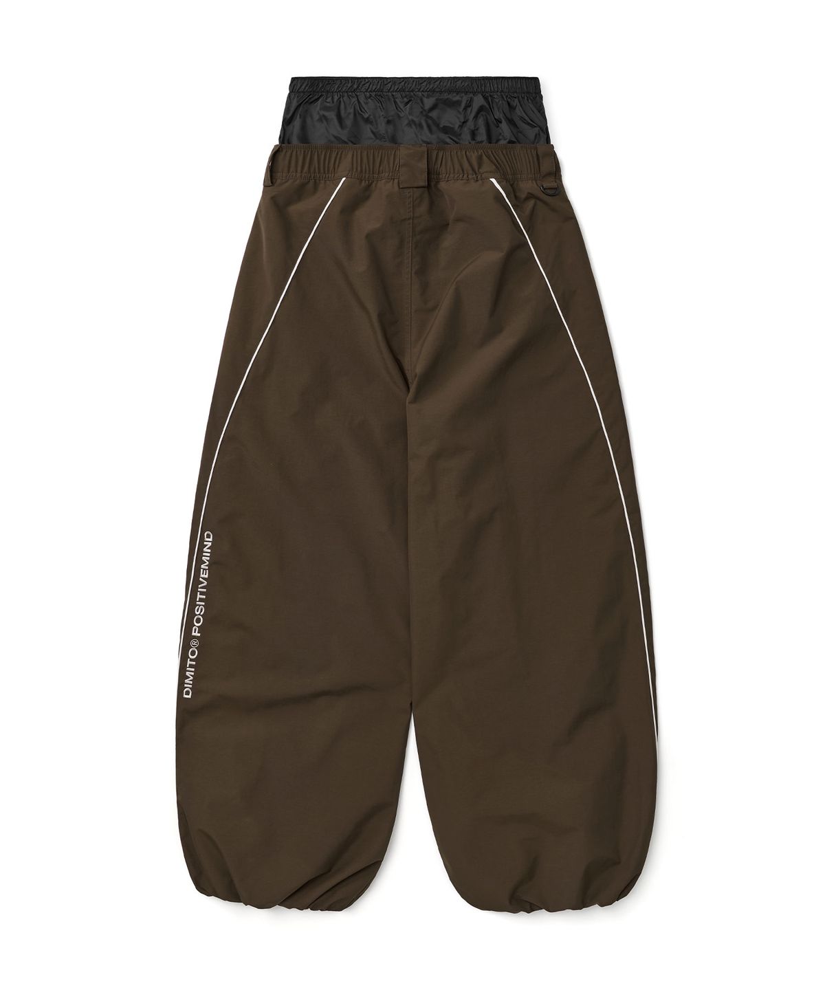 디미토(DIMITO) [CHAMPION x DIMITO] SCRIPT TRACK BANDED PANTS (WIDE FIT LV.2) SEAL BROWN