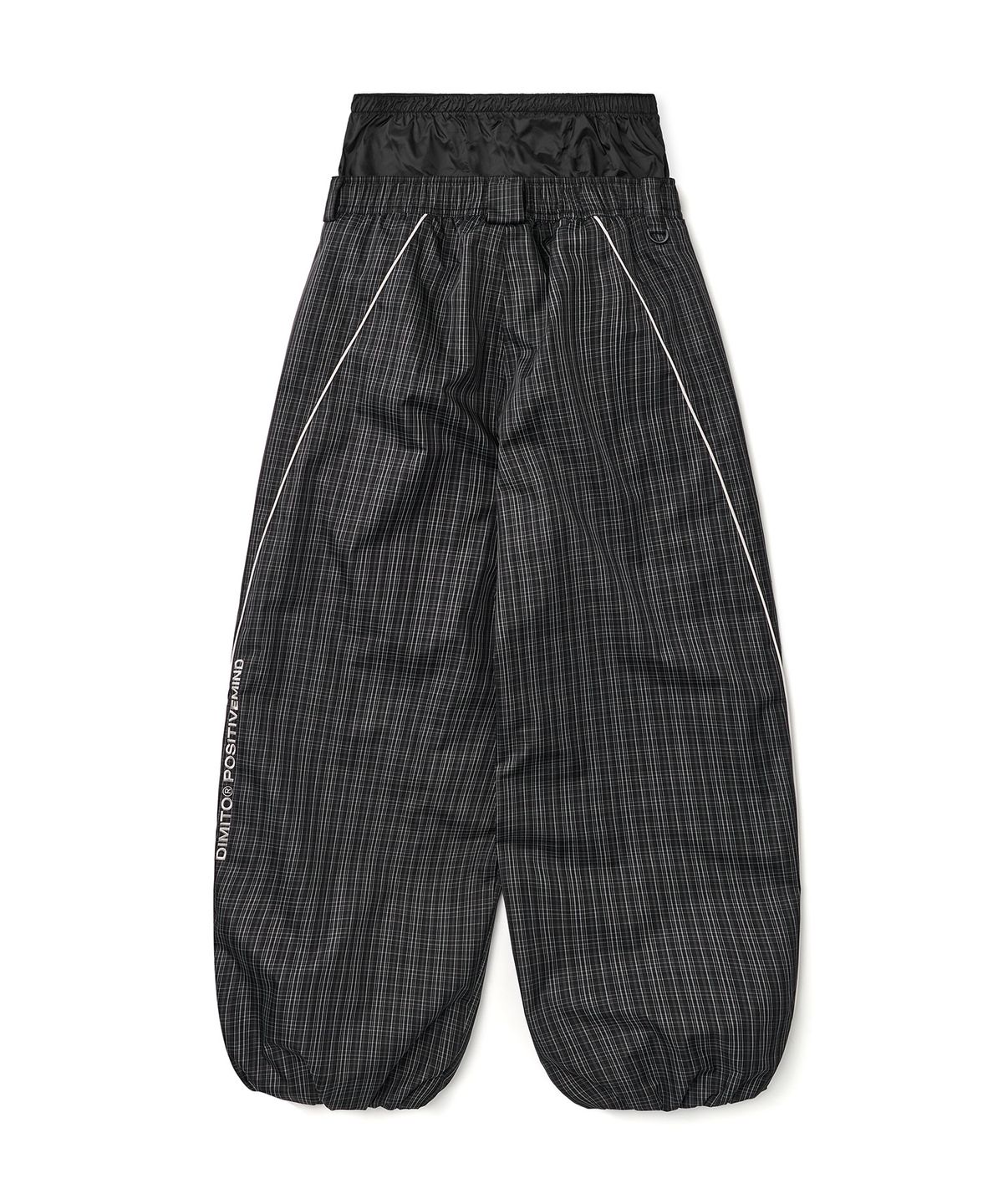 디미토(DIMITO) [CHAMPION x DIMITO] SCRIPT TRACK BANDED PANTS (WIDE FIT LV.2) MONO CHECK