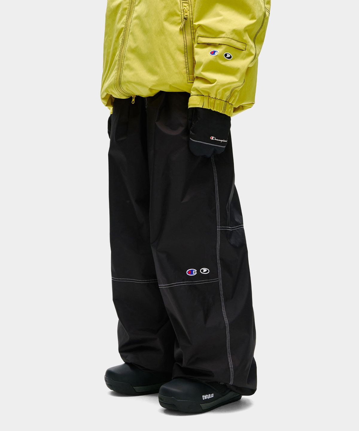 디미토(DIMITO) [CHAMPION x DIMITO] STITCH BANDED PANTS (WIDE FIT LV.2) BLACK