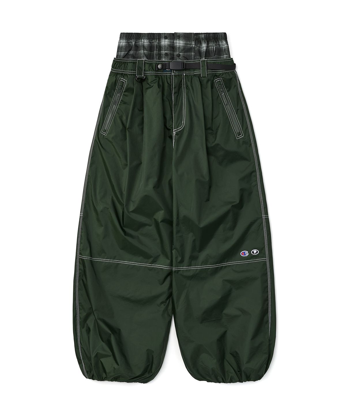 디미토(DIMITO) [CHAMPION x DIMITO] STITCH BANDED PANTS (WIDE FIT LV.2) DARK GREEN