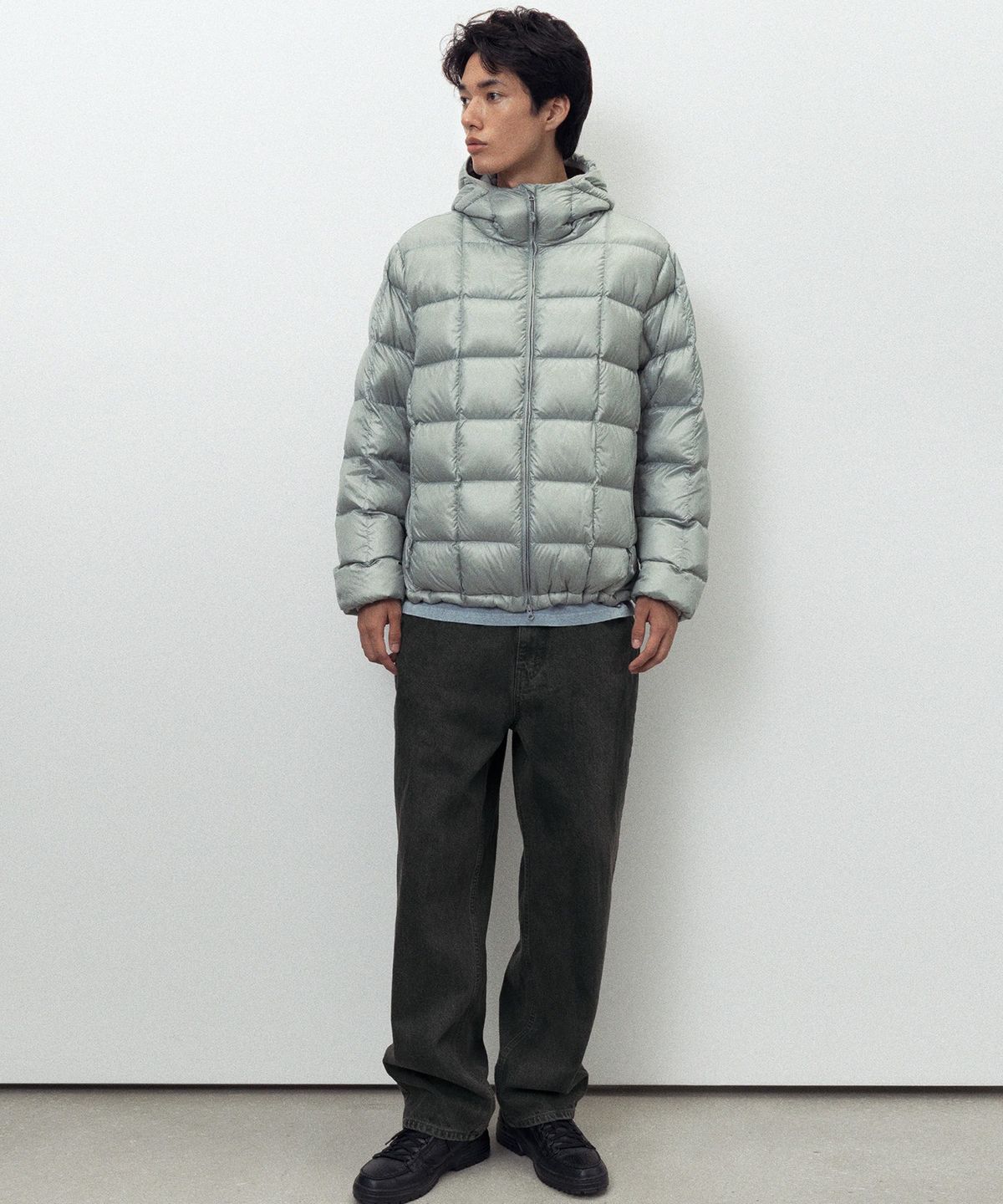 디스이즈네버댓(THISISNEVERTHAT) PERTEX Vik Hooded LT Down Jacket Mint Grey