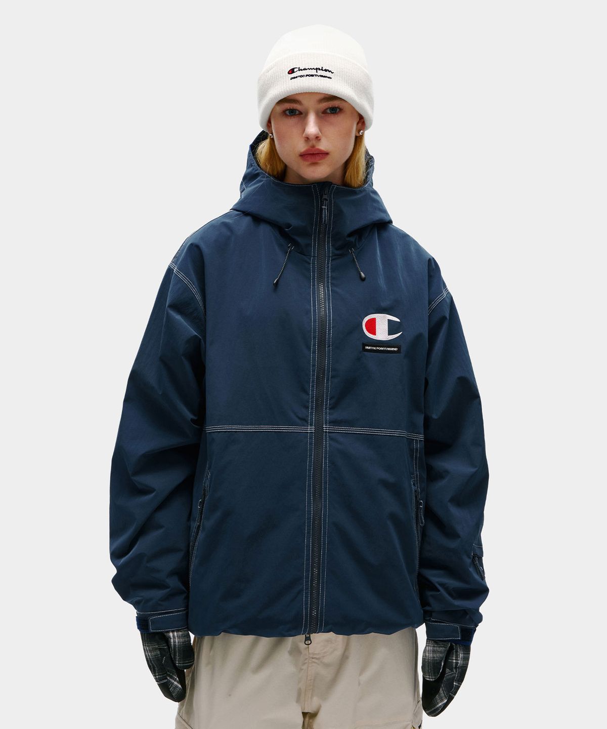 디미토(DIMITO) [CHAMPION x DIMITO] C-LOGO STITCHED JACKET YALE BLUE