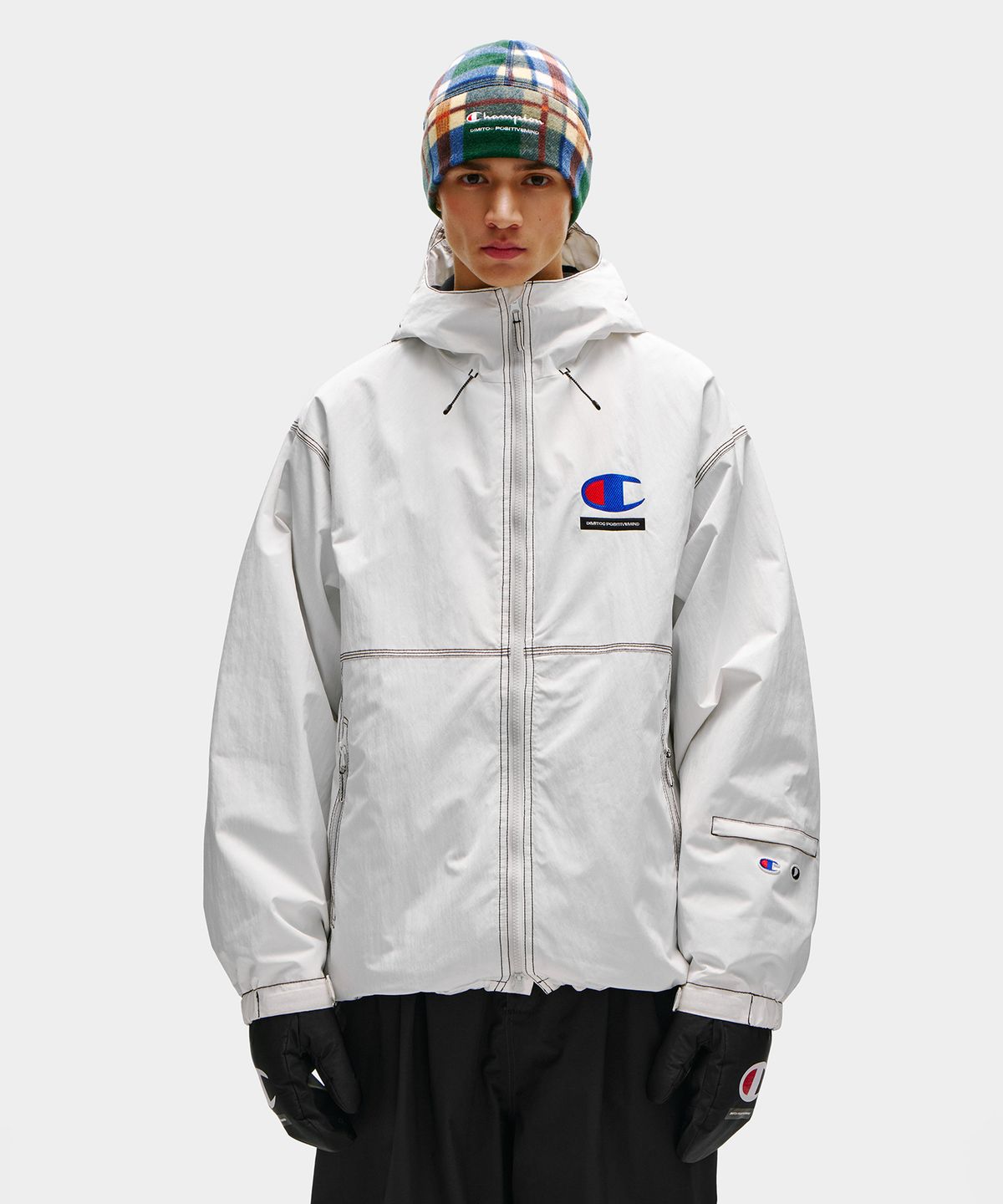 디미토(DIMITO) [CHAMPION x DIMITO] C-LOGO STITCHED JACKET WHITE