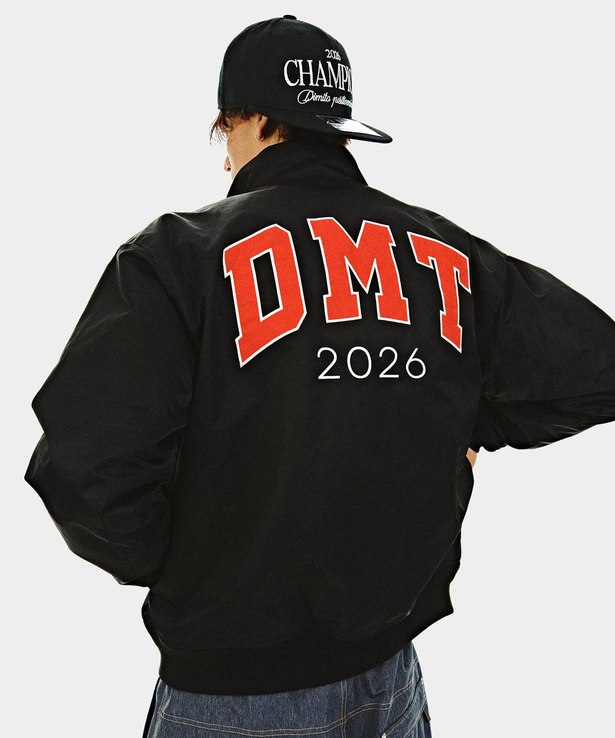 디미토(DIMITO) [CHAMPION x DIMITO] DMT VARSITY BOMBER JACKET BLACK