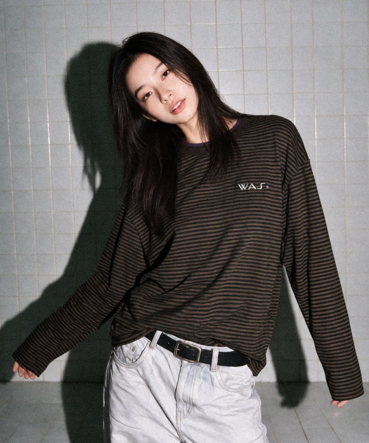 워즈(WAS) 더블넥 단가라 롱슬리브 (올리브)