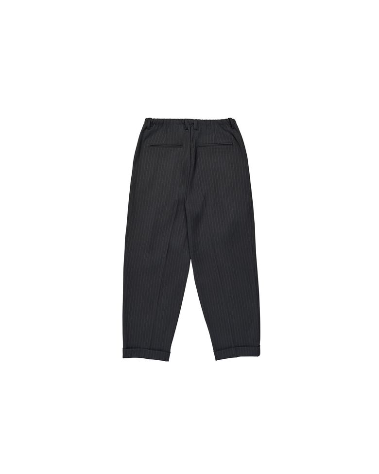 Stripe banding slacks Black