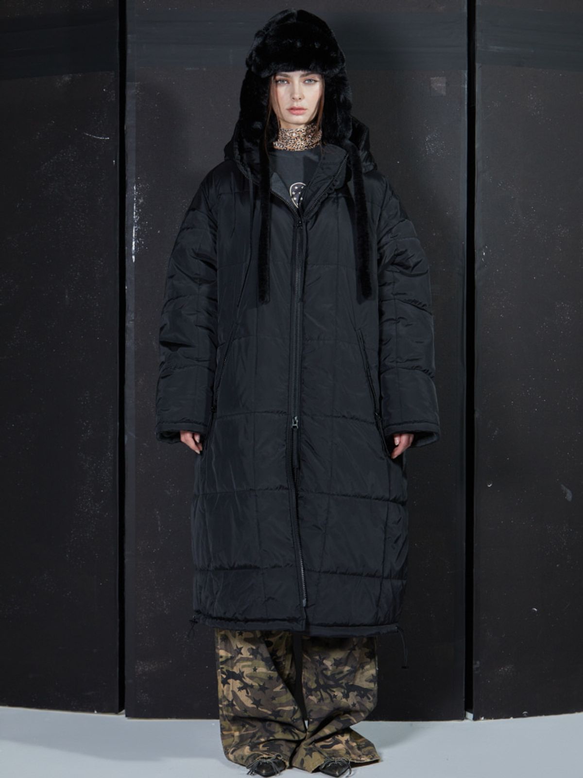 게이트리스(GATELESS) GL LONG PADDED COAT-BLACK