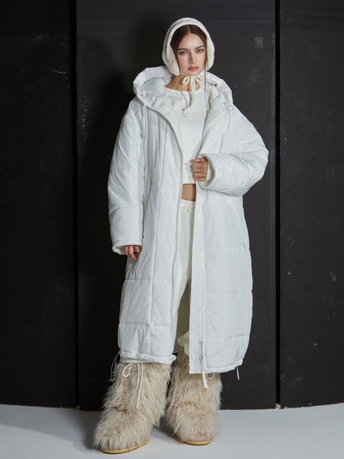 게이트리스(GATELESS) GL LONG PADDED COAT-WHITE