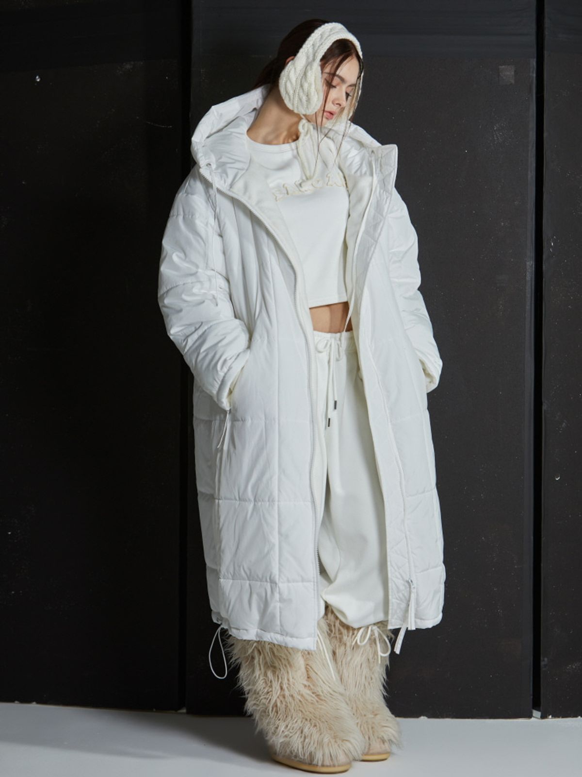게이트리스(GATELESS) GL LONG PADDED COAT-WHITE