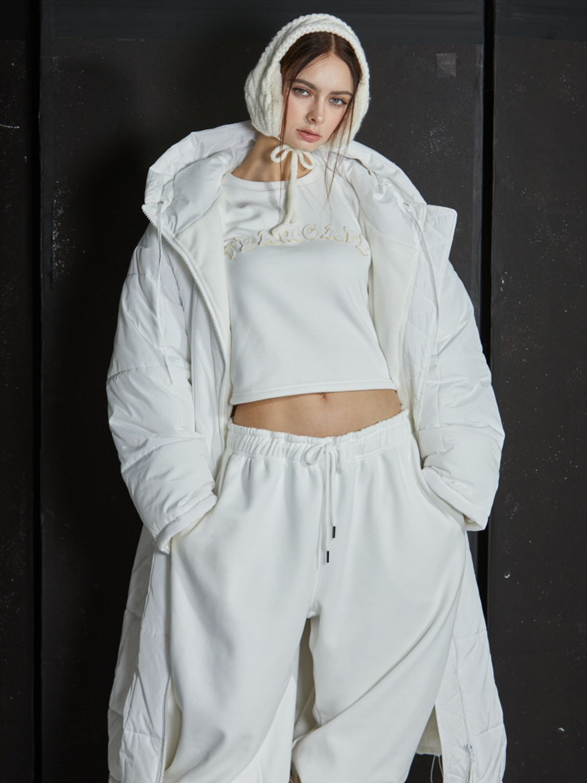 게이트리스(GATELESS) GL LONG PADDED COAT-WHITE