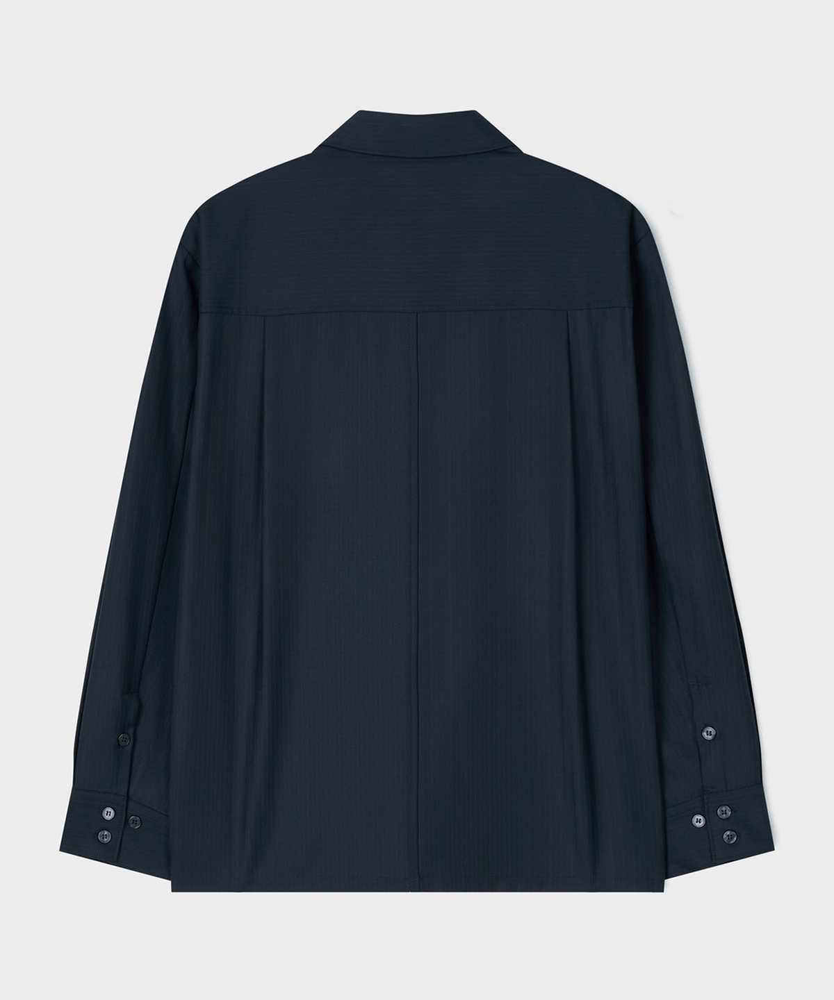 언지미크(UNGIMMICK) STRIPED SHIRT WITH DETACHABLE SCARF (NAVY)