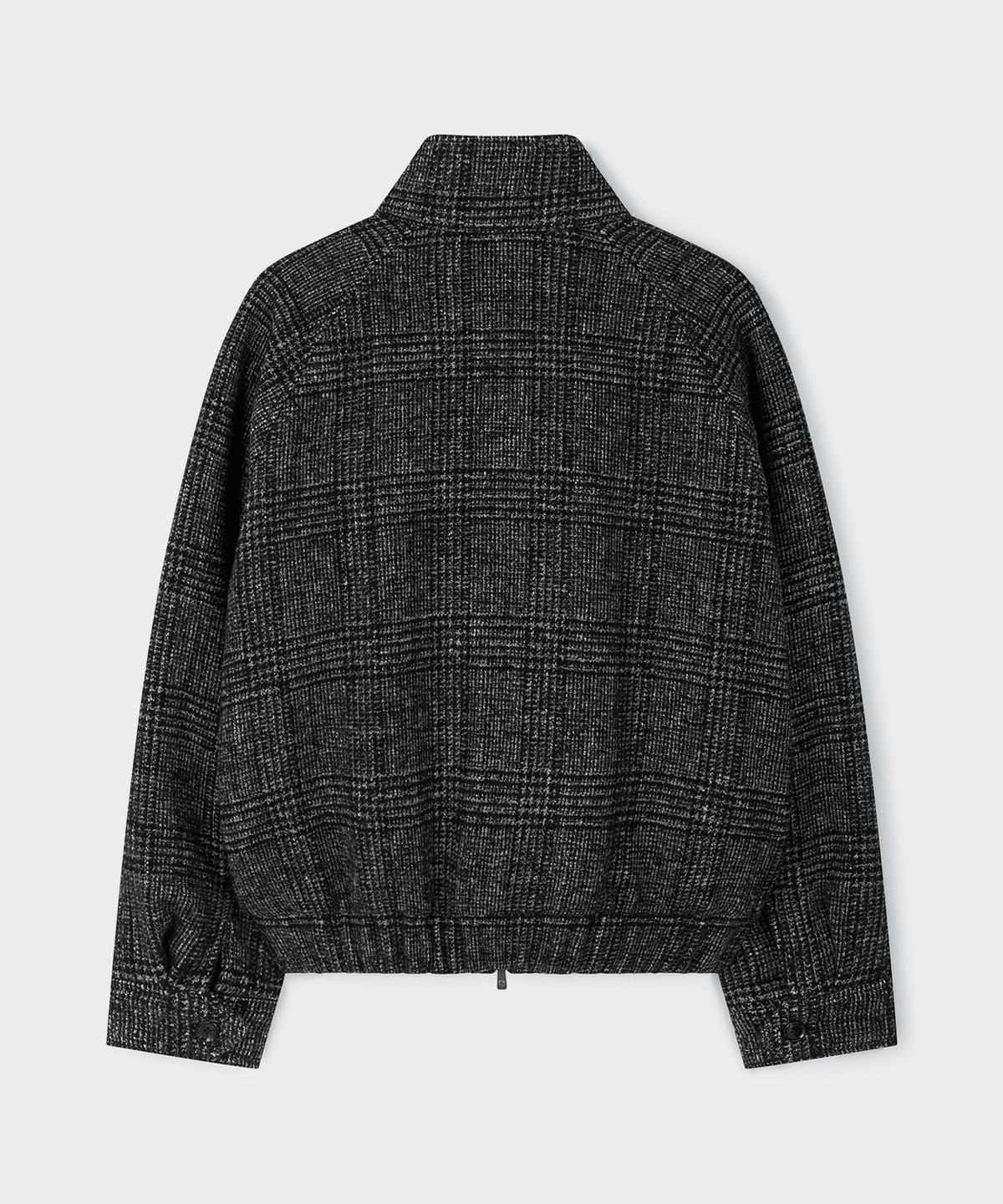 언지미크(UNGIMMICK) BOUCLE CHECK HARRINGTON JACKET (CHARCOAL)