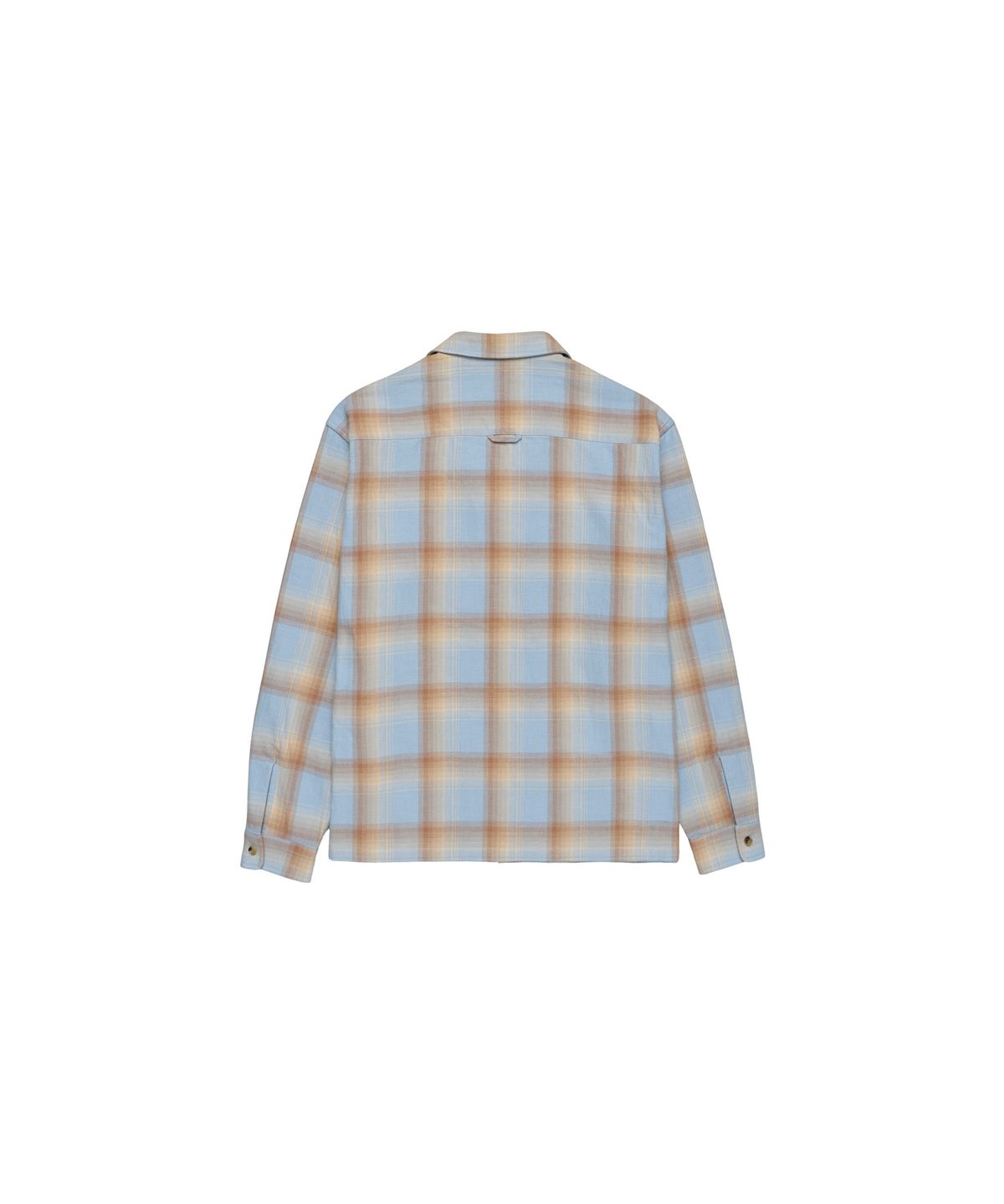 구보(GUVO) Open collar check shirts Blue