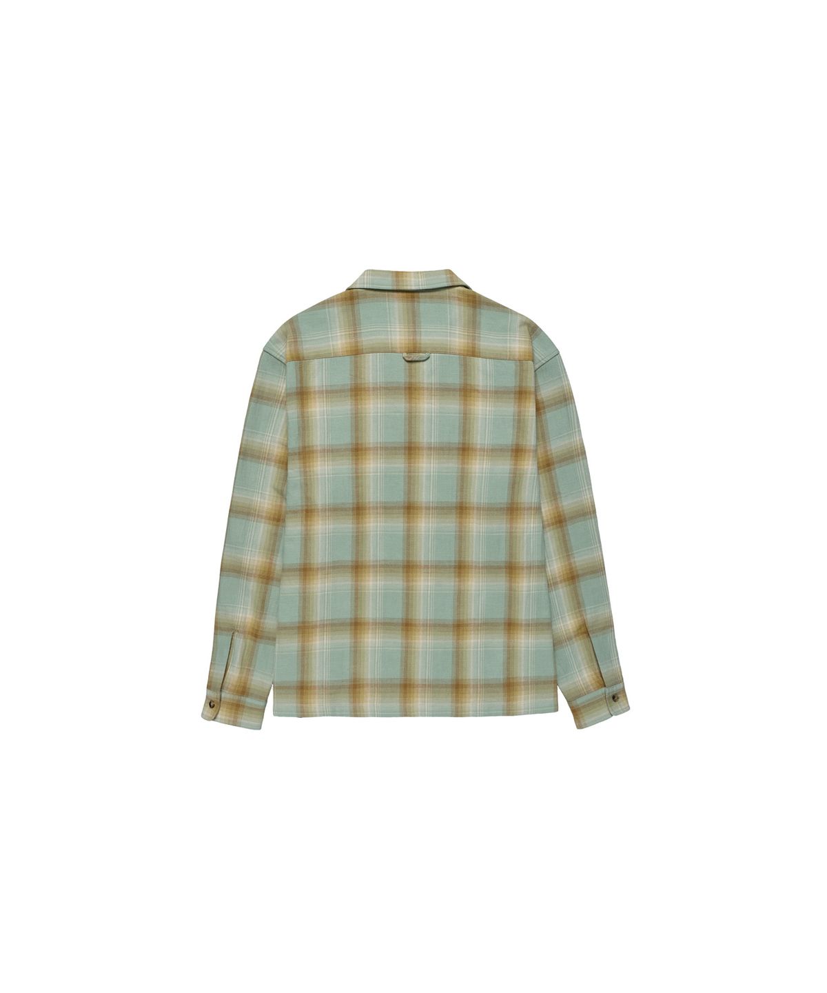 구보(GUVO) Open collar check shirts Green