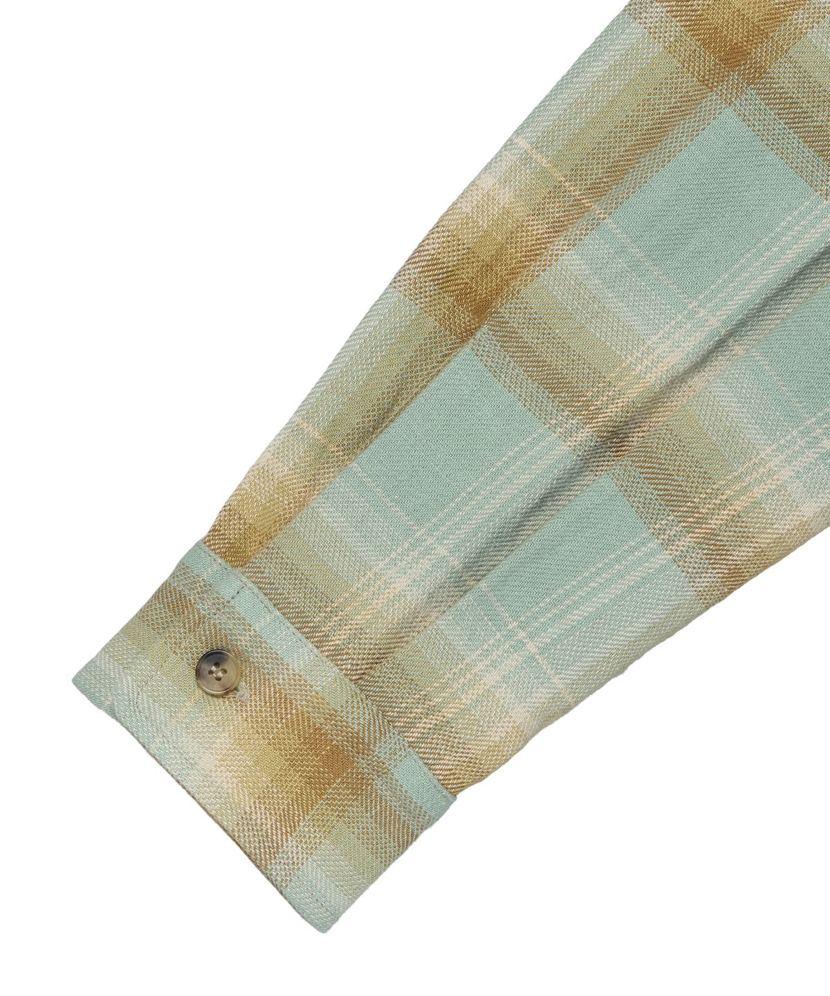 구보(GUVO) Open collar check shirts Green