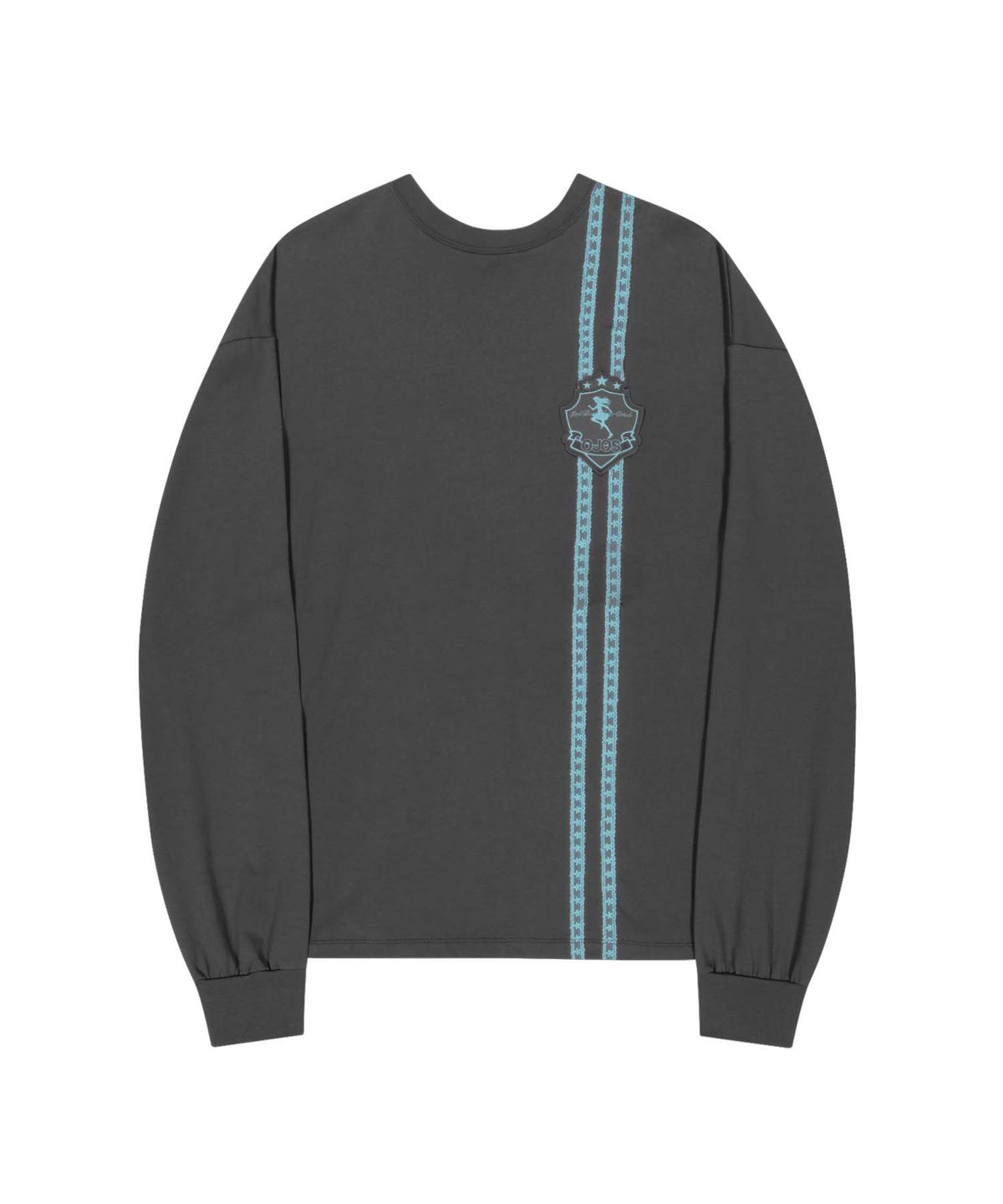 오호스(OJOS) Lace Track Patch Long Sleeve / Charcoal