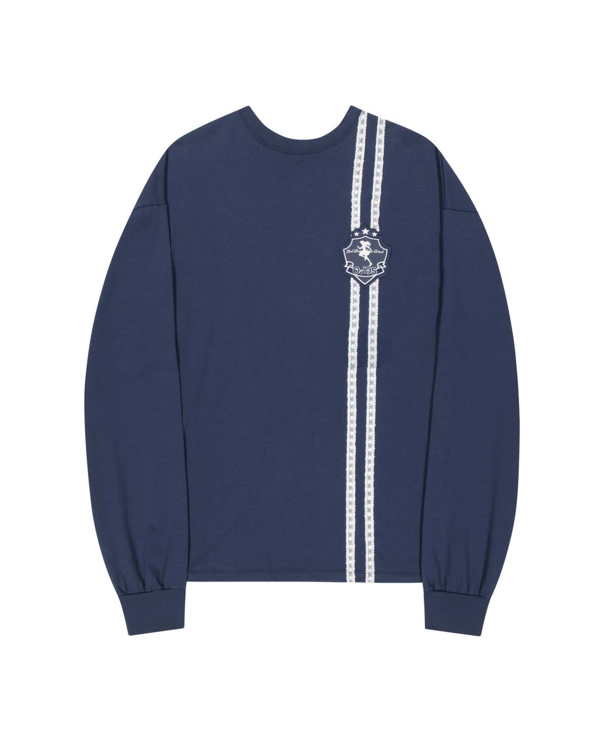 오호스(OJOS) Lace Track Patch Long Sleeve / Navy