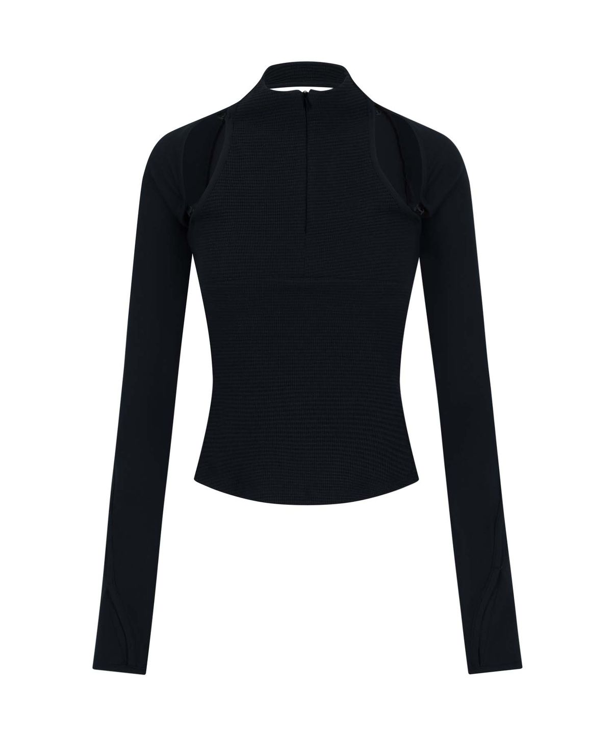 오호스(OJOS) Detachable Bolero Half Zip-up / Black